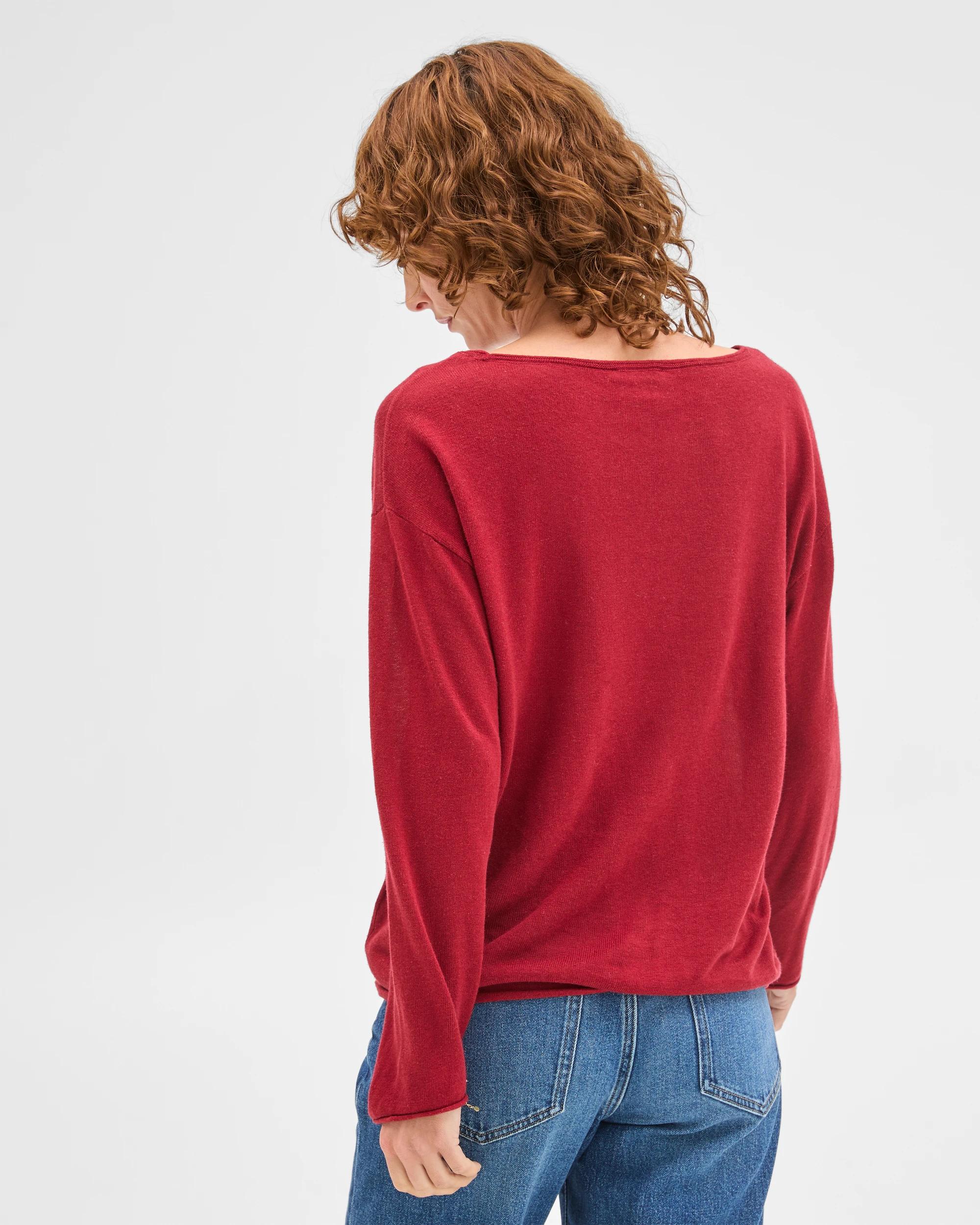 5 Target Woman Linen Blend Long Sleeve Lightweight Jumper GARNET, 5 of 5