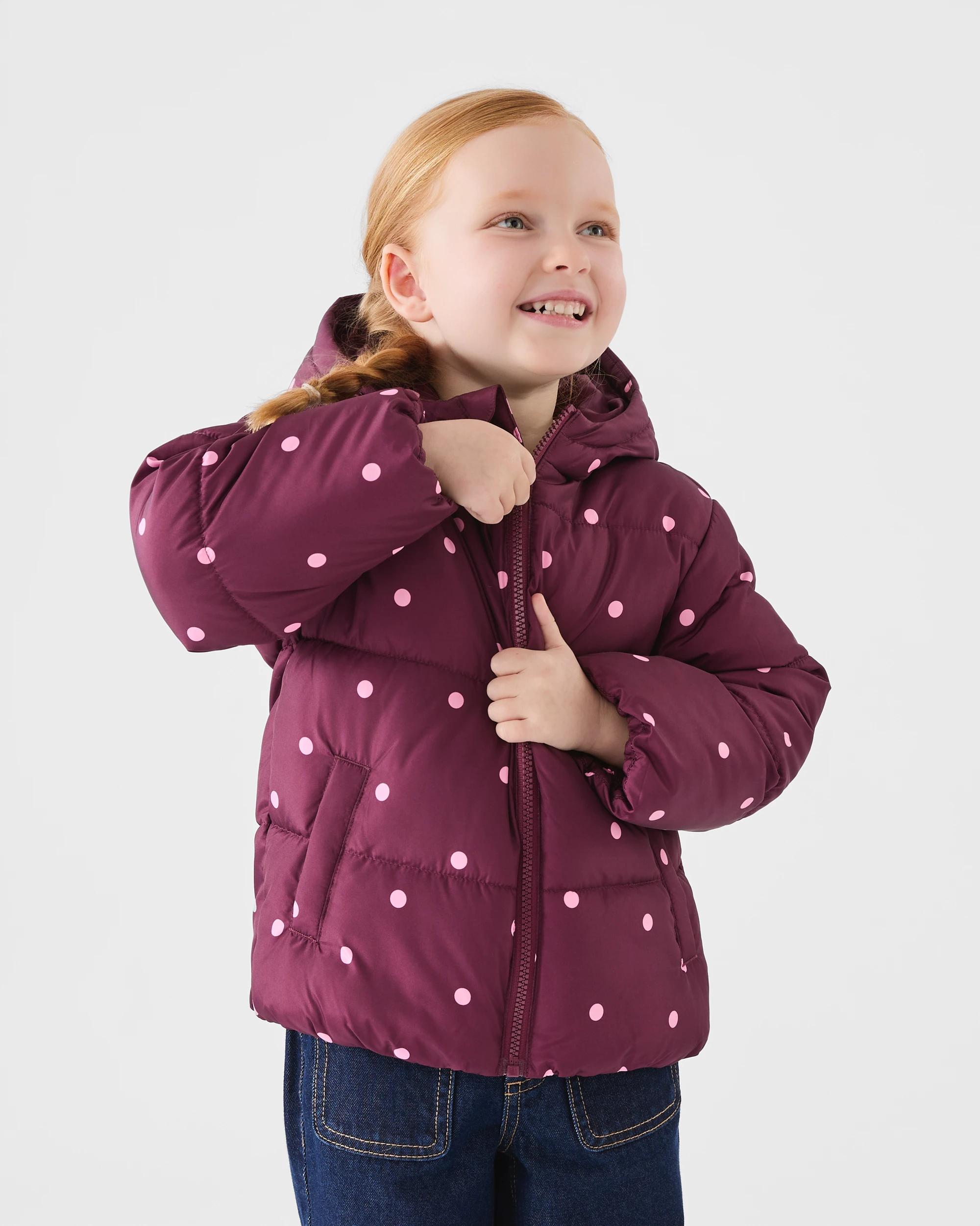 1 Puffer Jacket Maron Dots, 1 of 8