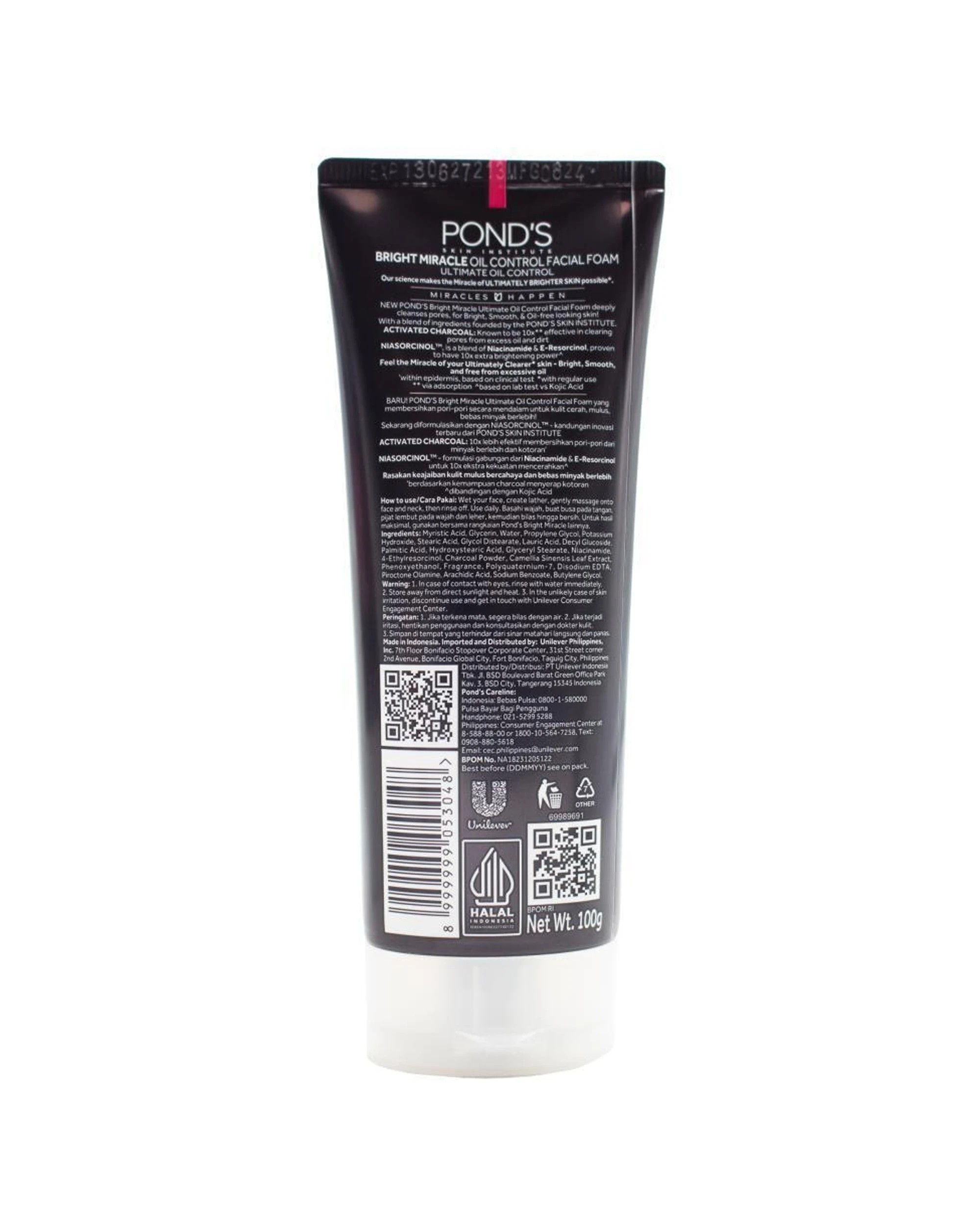 3 Ponds 3pk Bright Miracle Activated Charcoal Facial Foam 90g - Black, 3 of 3