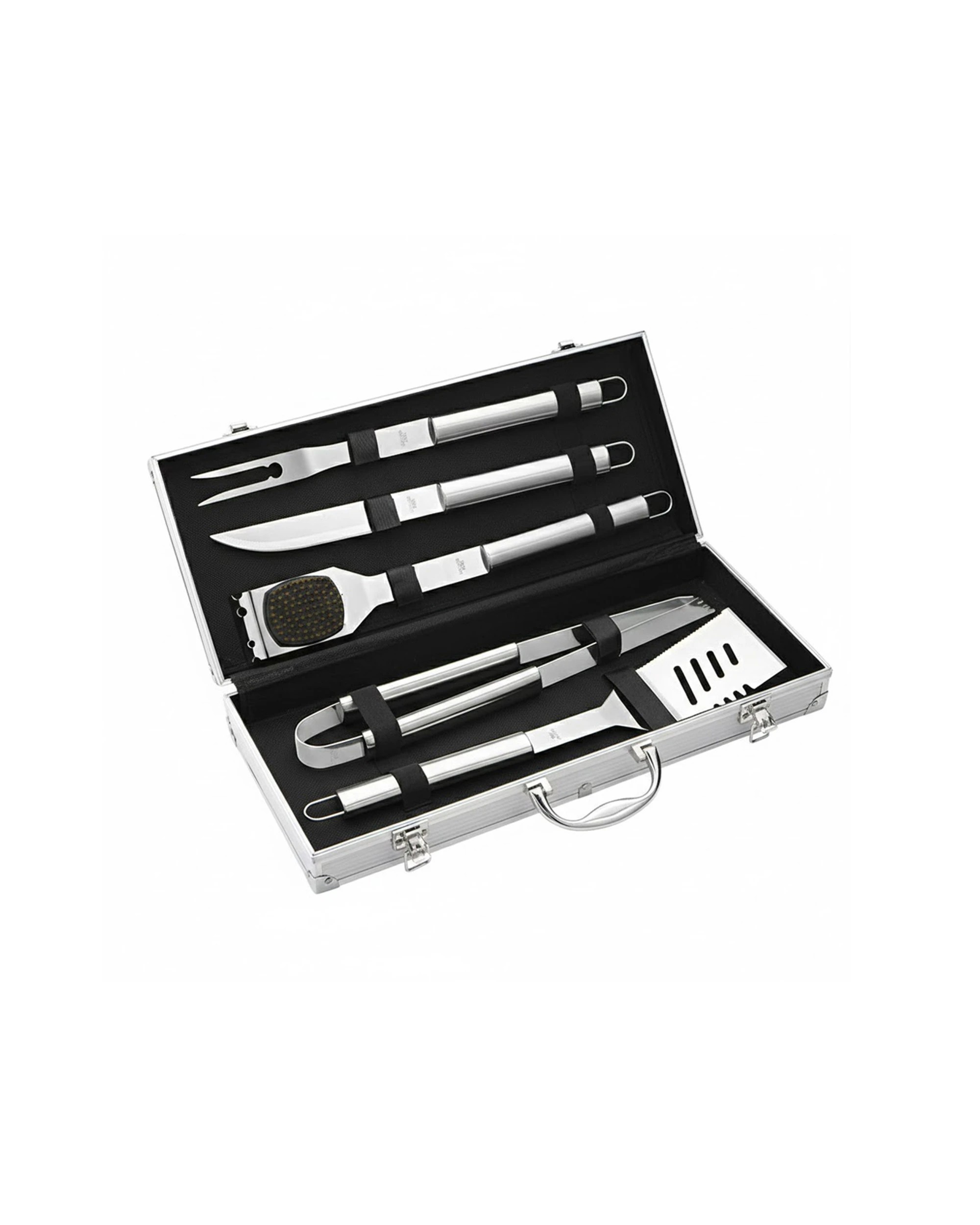 1 Avanti 6pc Complete Stainless Steel Long Handle Portable Storage Case BBQ Tool Set - Silver, 1 of 1