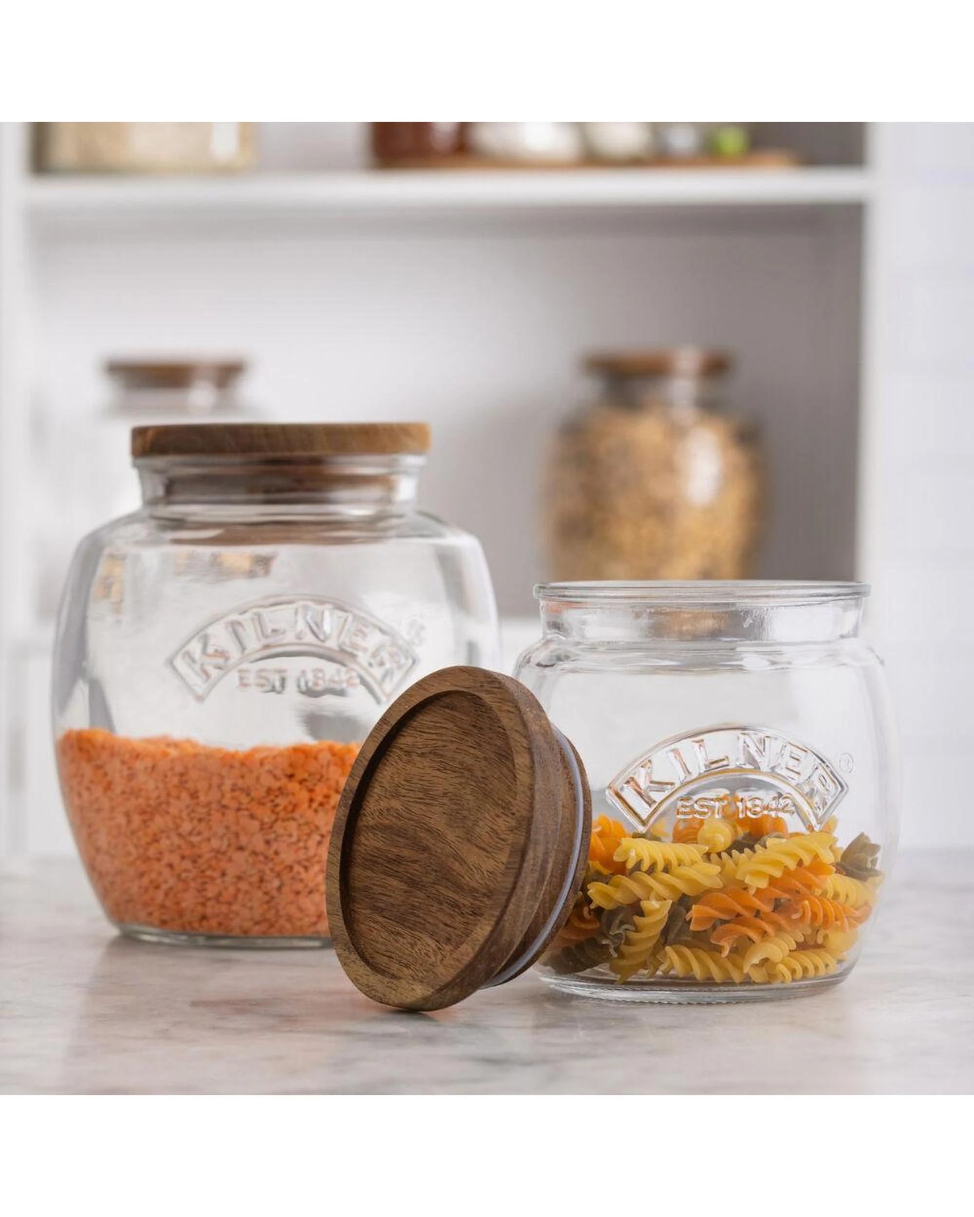2 Kilner Universal Storage Jar with Acacia Lid 2L, 2 of 4