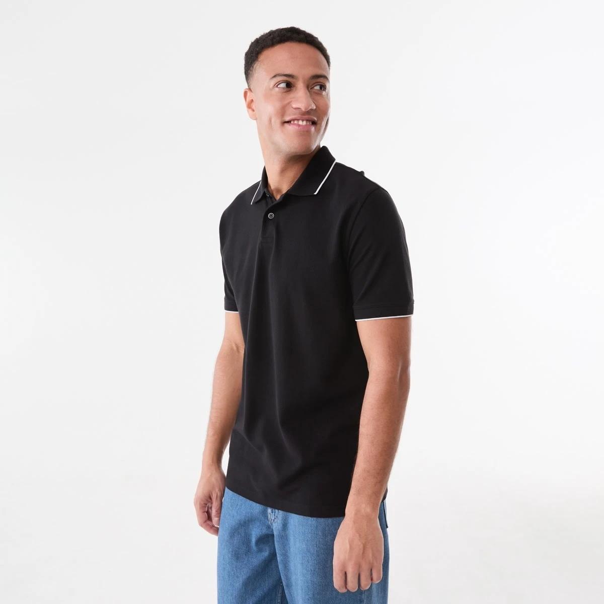 2 Pique Polo Shirt BLACK, 2 of 5