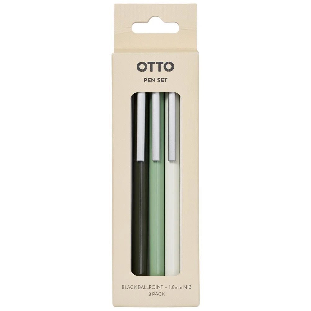 2 Otto On The Go Ballpoint Pen Green 3 Pack, 2 of 4