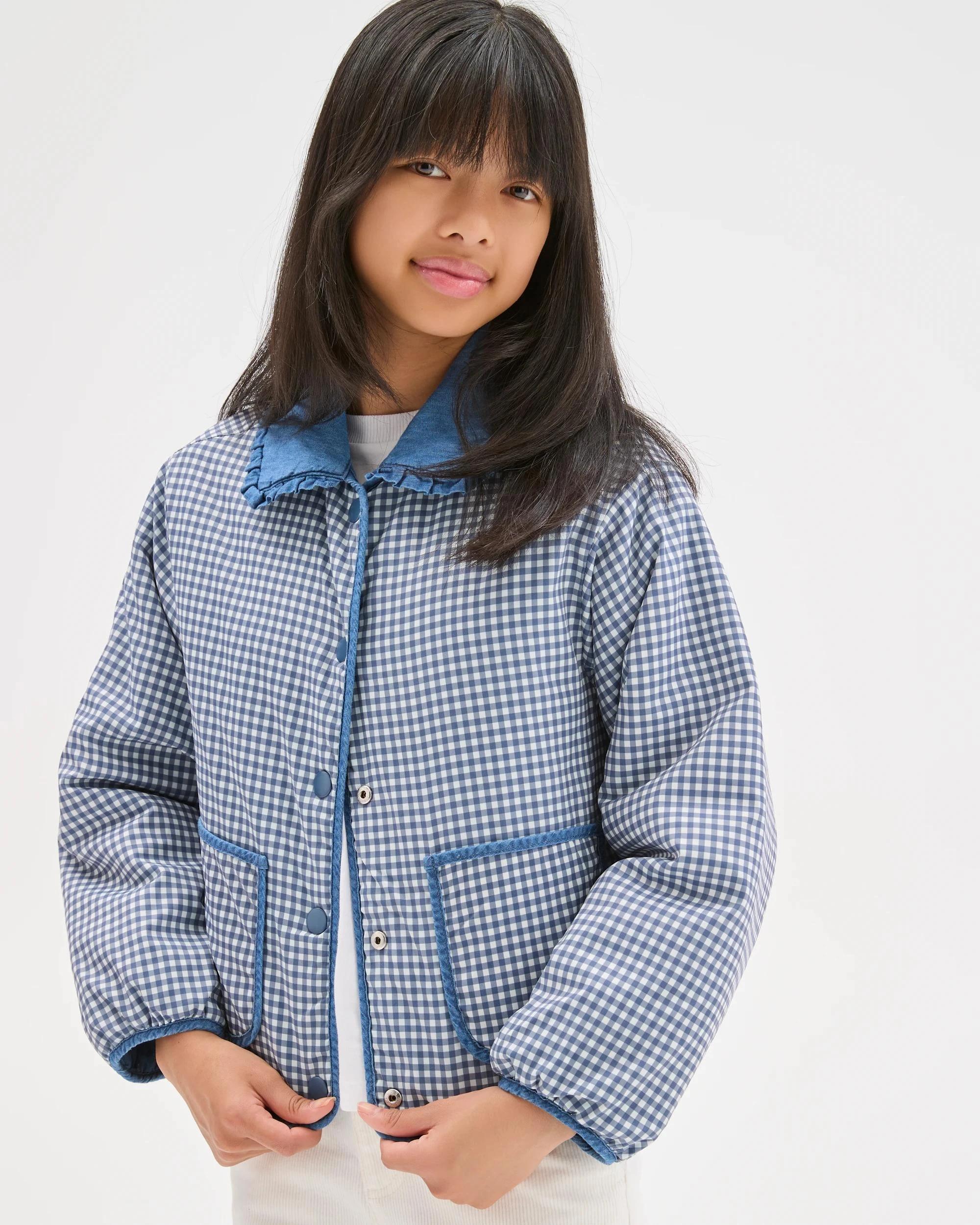 5 Target Kids Reversible Quilted Chambray Jacket BLUE, 5 of 7