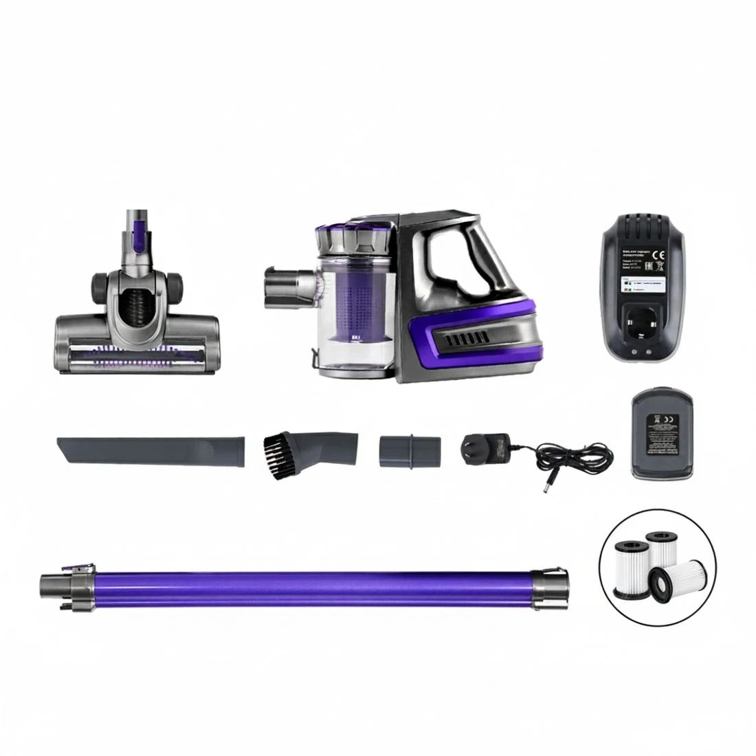 5 Devanti Stick Vacuum Cleaner Cordless HEPA Filter Purple - Purple, 5 of 5