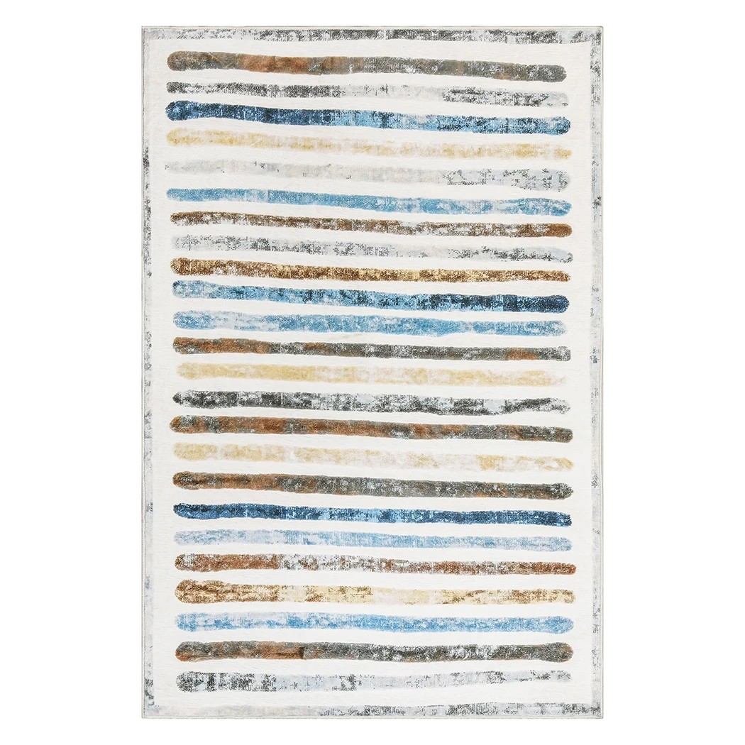 1 Marlow Machine Washable Floor Rug Strip Pattern, 1 of 7
