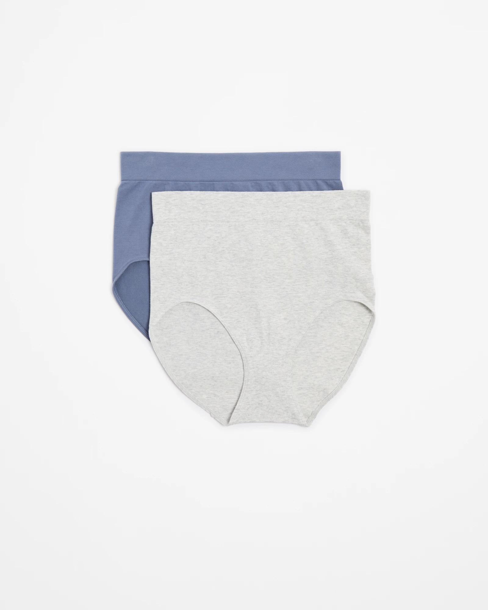 1 Target 2 Pack Cotton Seamfree Full Briefs GREY MARLE/FOLK GREY, 1 of 4