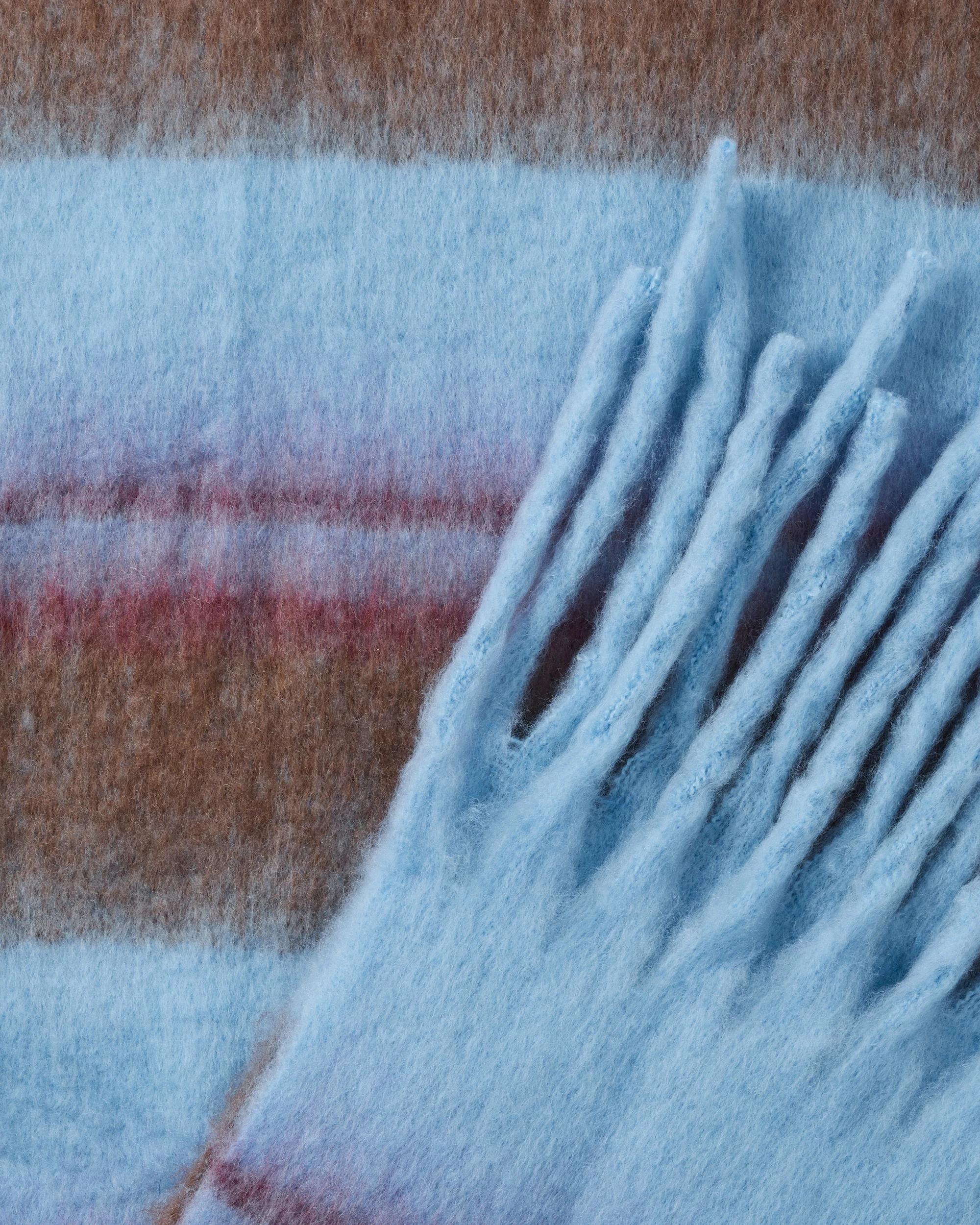 2 Printed Fluffy Scarf Blue Strp, 2 of 3