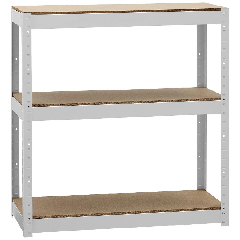 1 Cobalt 3 Shelf Metal Shelving Unit White Shelves Home Office Storage, 1 of 9