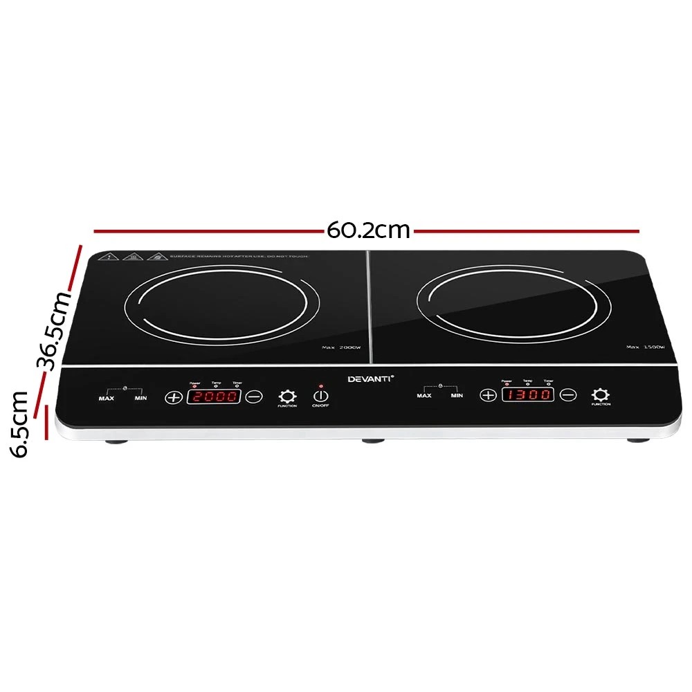 2 Devanti Induction Cooktop 60cm Portable Cooker - Black, 2 of 6