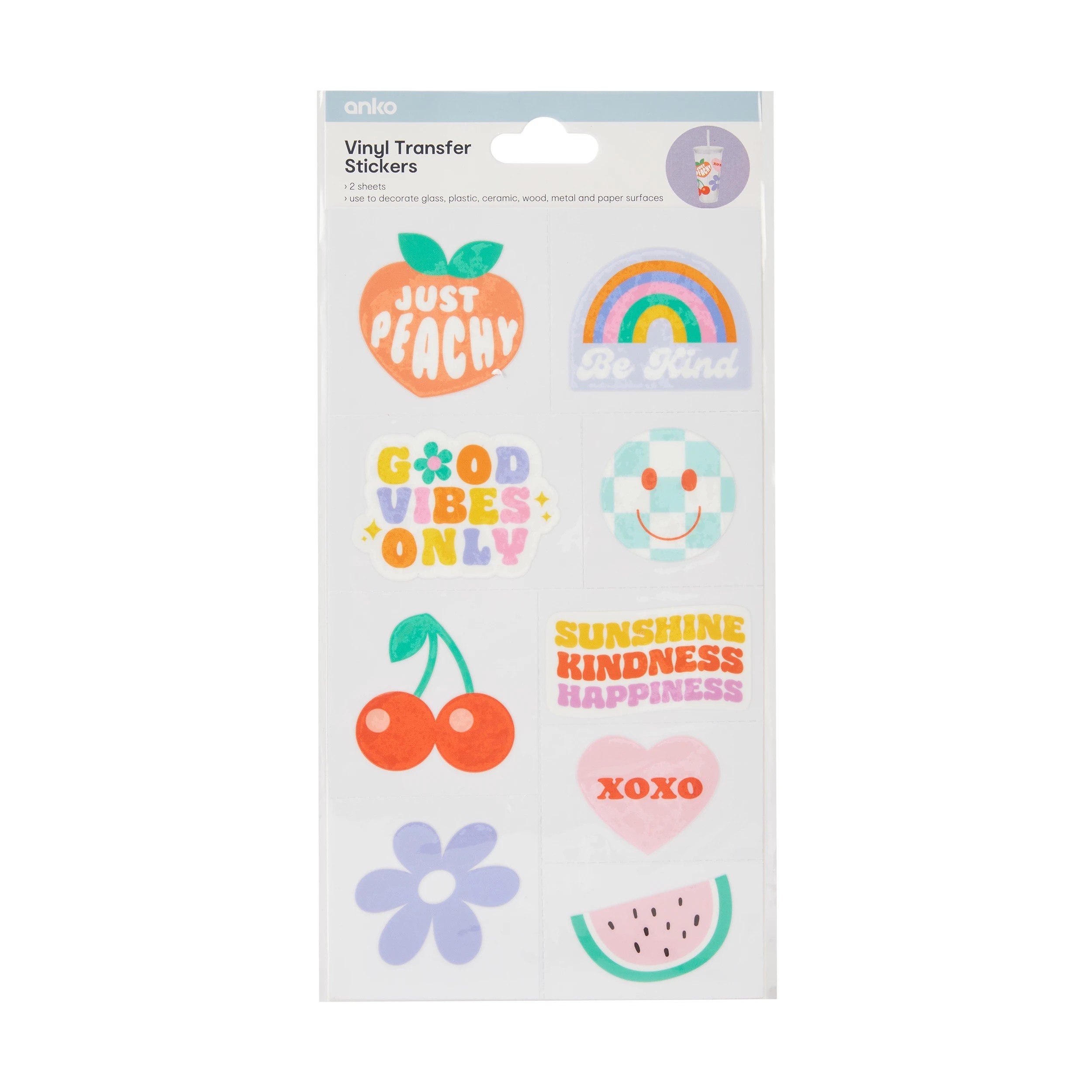 1 2 Pack Vinyl Transfer Stickers, 1 of 3