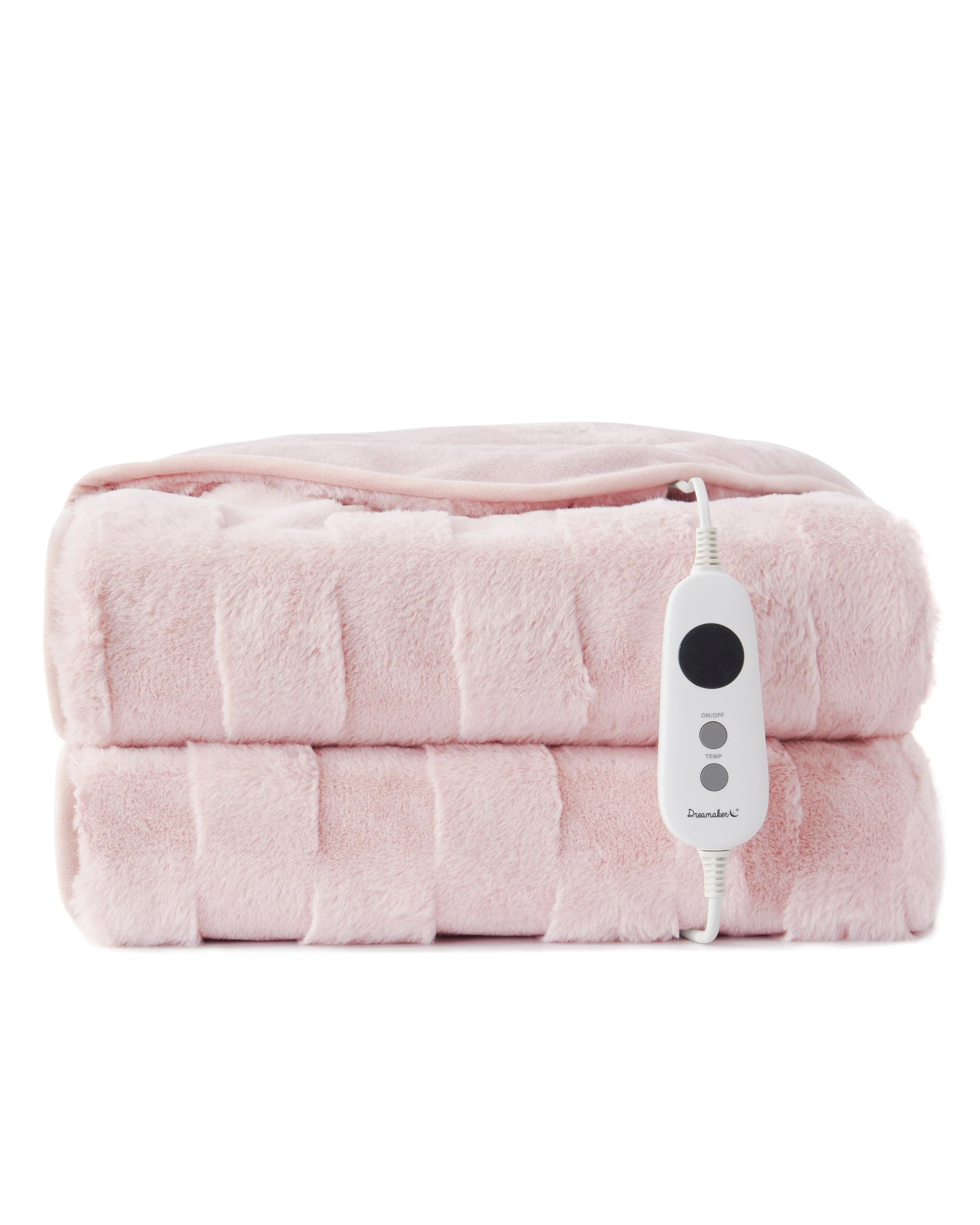 2 Dreamaker Basketweave Faux Fur Heated Throw 180x200cm - Blush Pink, 2 of 10