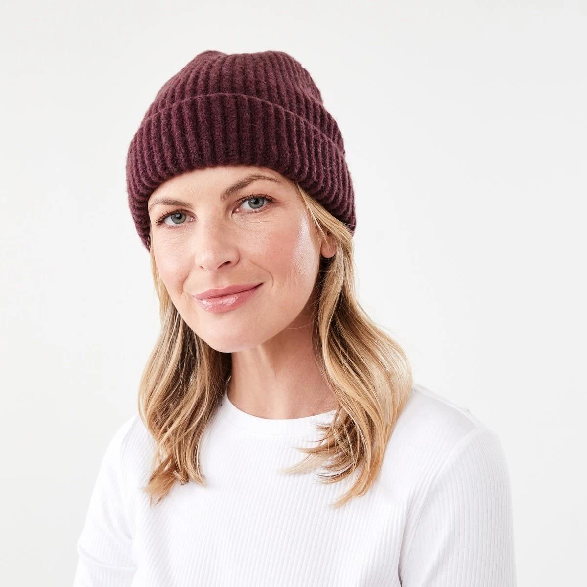 4 Basic Rib Beanie Mulberry, 4 of 4