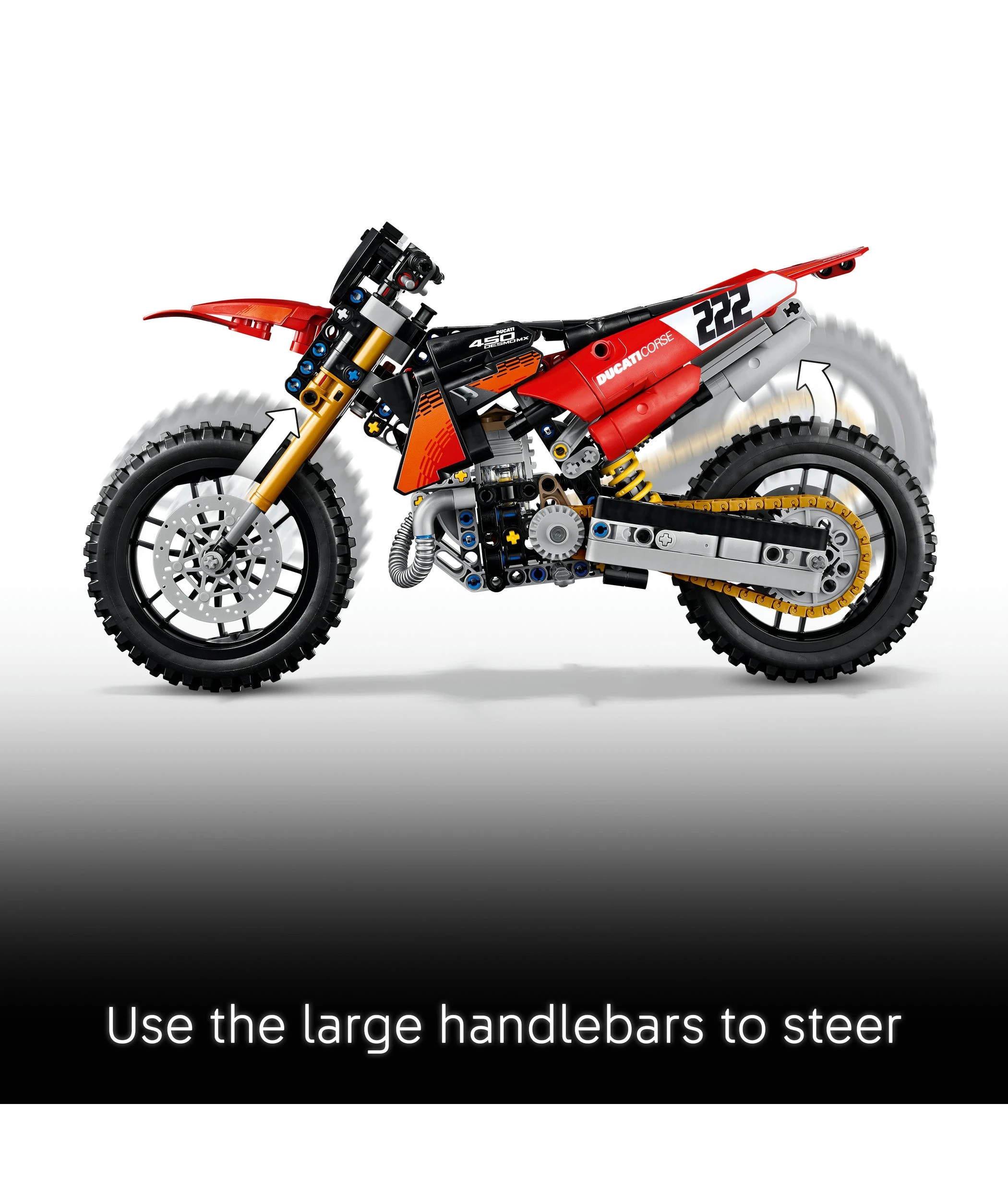 4 LEGO Technic Ducati Desmo450 MX Factory Motorcycle 42238, 4 of 10