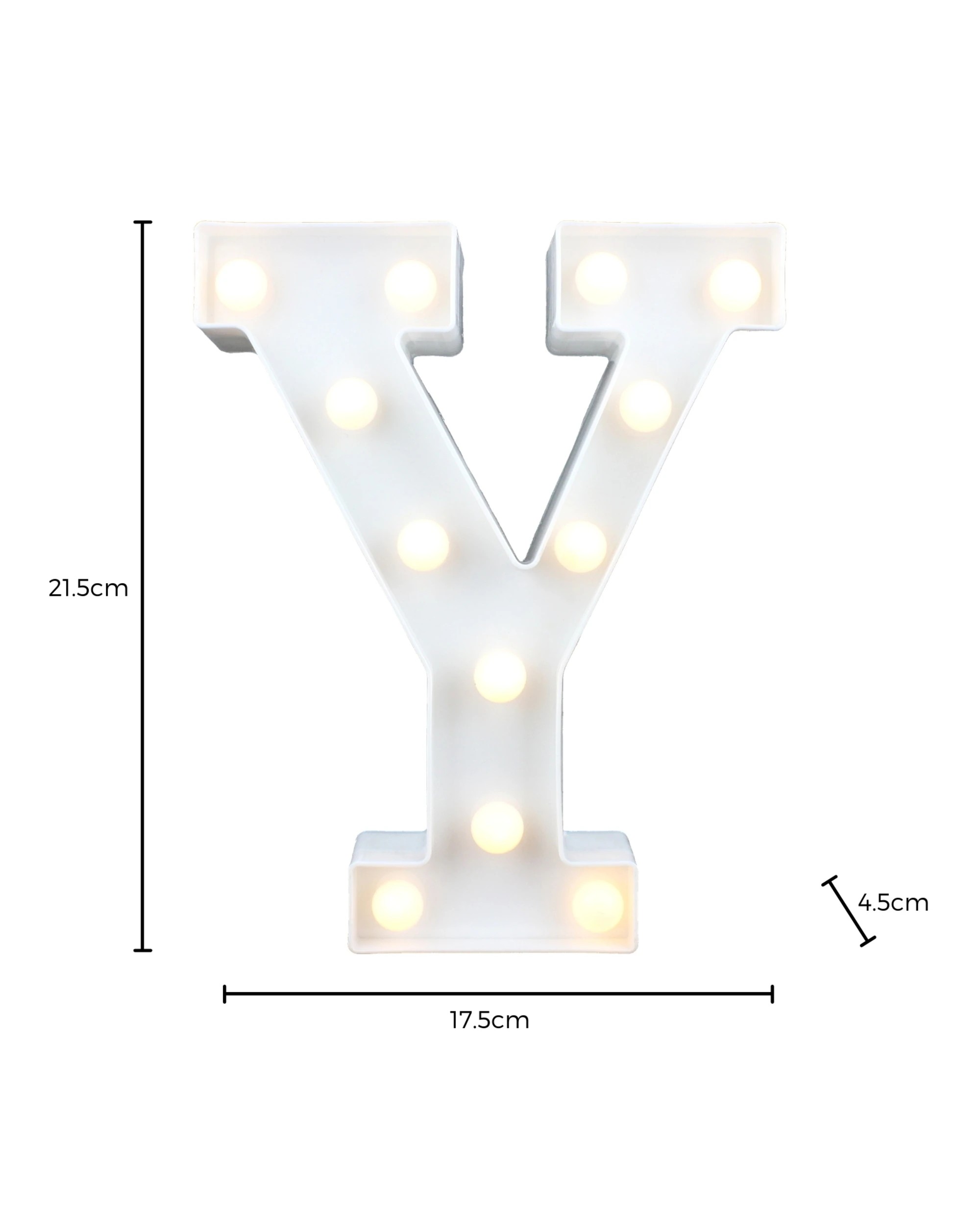 3 Partyrama LED Light Up Letter Y White, 3 of 3