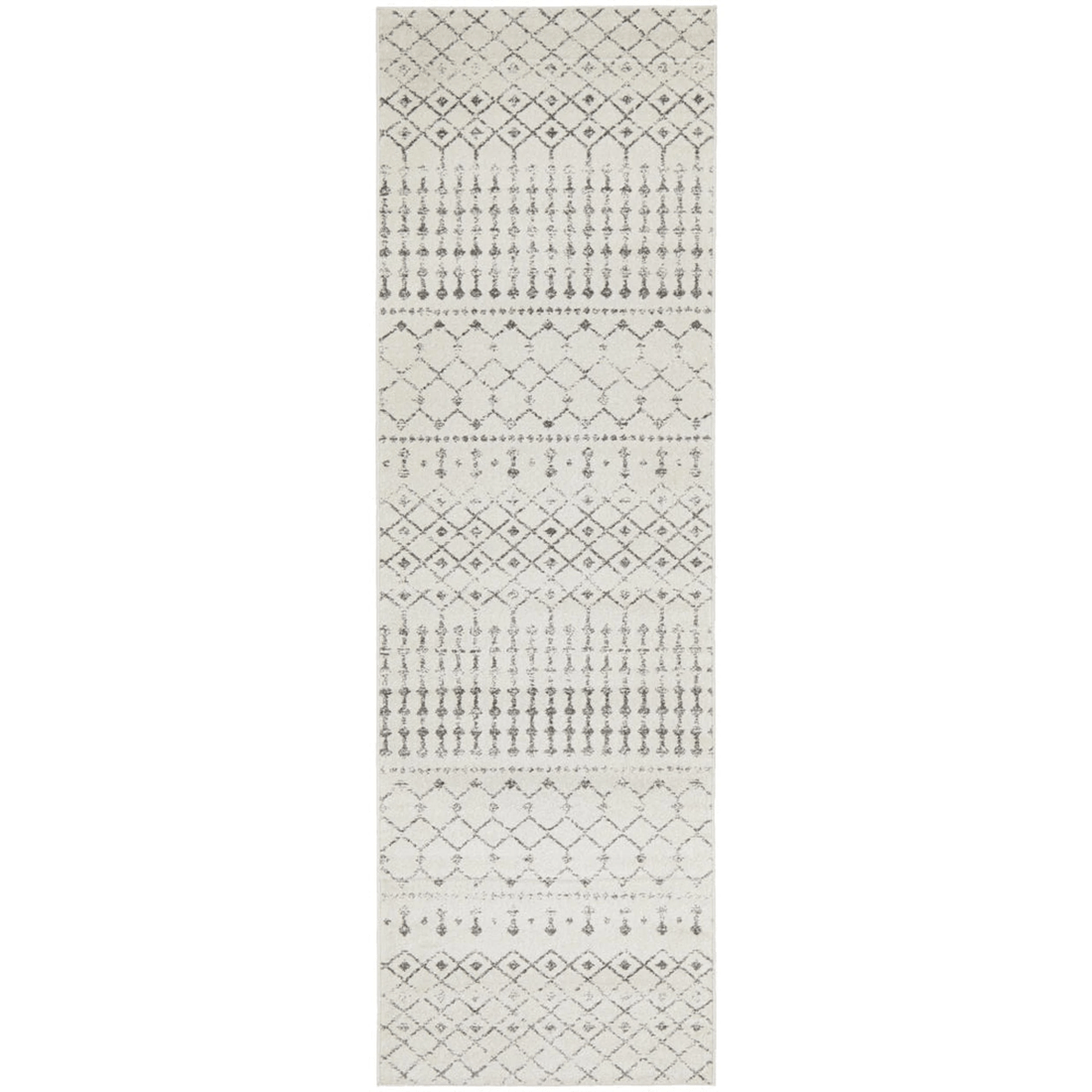 1 RUG CULTURE Chrome Elsa Silver Runner Rug — Power-Loomed 100% Polypropylene, 10mm Pile - Silver, 1 of 9