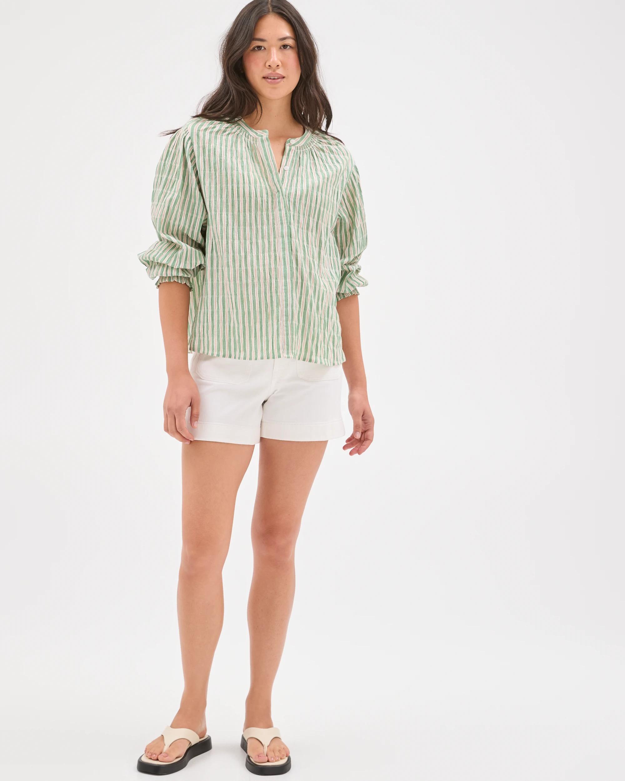 1 Target Woman Long Sleeve Femme Blouse STRIPE, 1 of 7