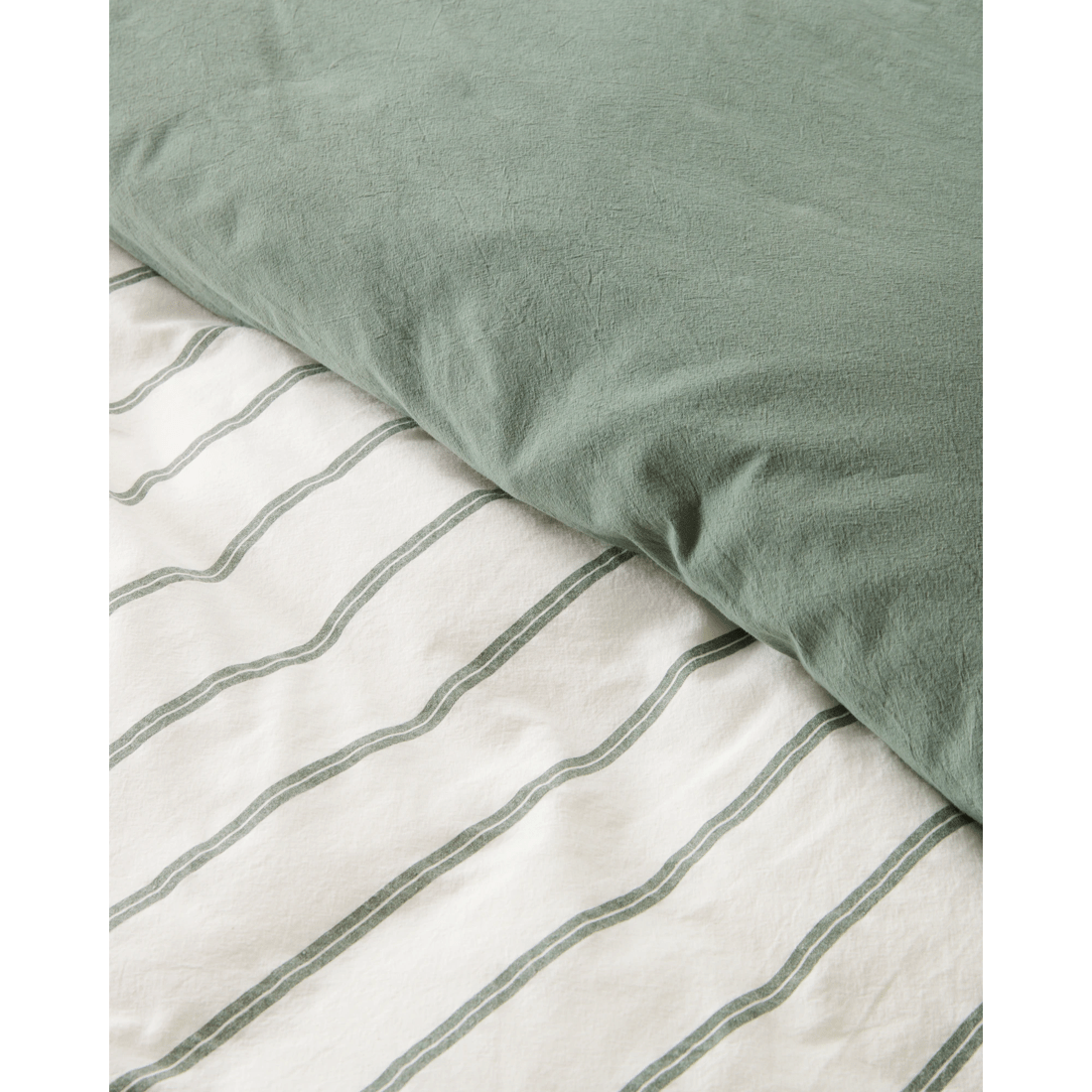 6 Arlo Stonewash Stripe Quilt Cover Set
 - King Bed
 - Green, 6 of 6