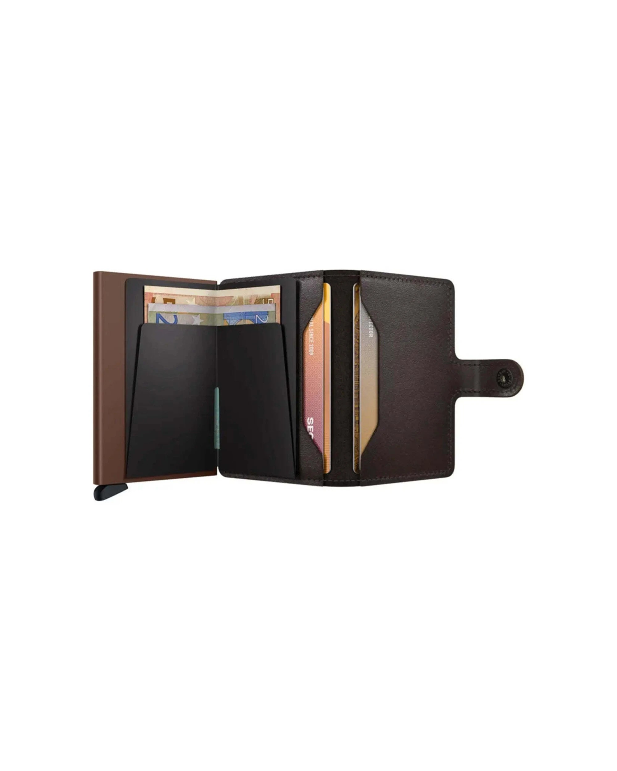 4 Secrid Miniwallet Compact RFID Wallet Orginal Chocolate Aluminium Leather - Brown, 4 of 5