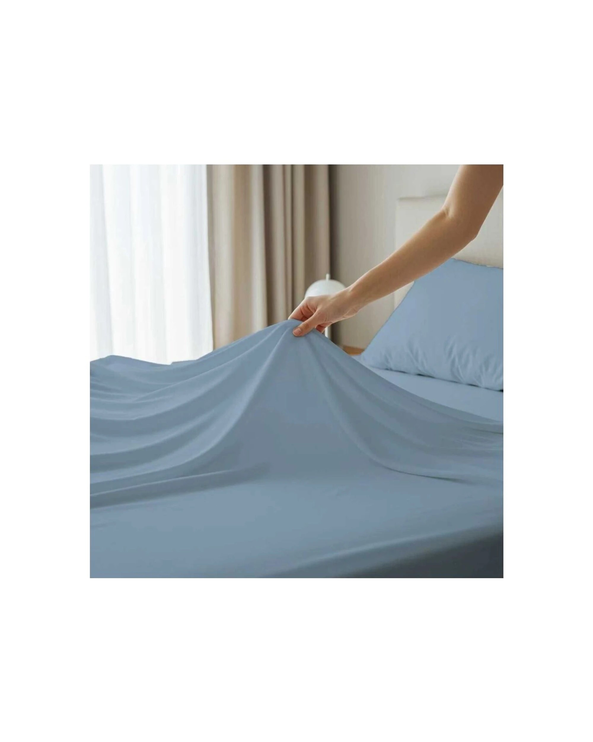 2 Grosvenor House Dyed Bamboo Cotton Standard Pillowcase Sky 2pc - Blue, 2 of 3