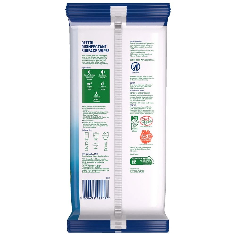 2 Dettol Disinfectant Wipes Fresh 110 Pack, 2 of 2