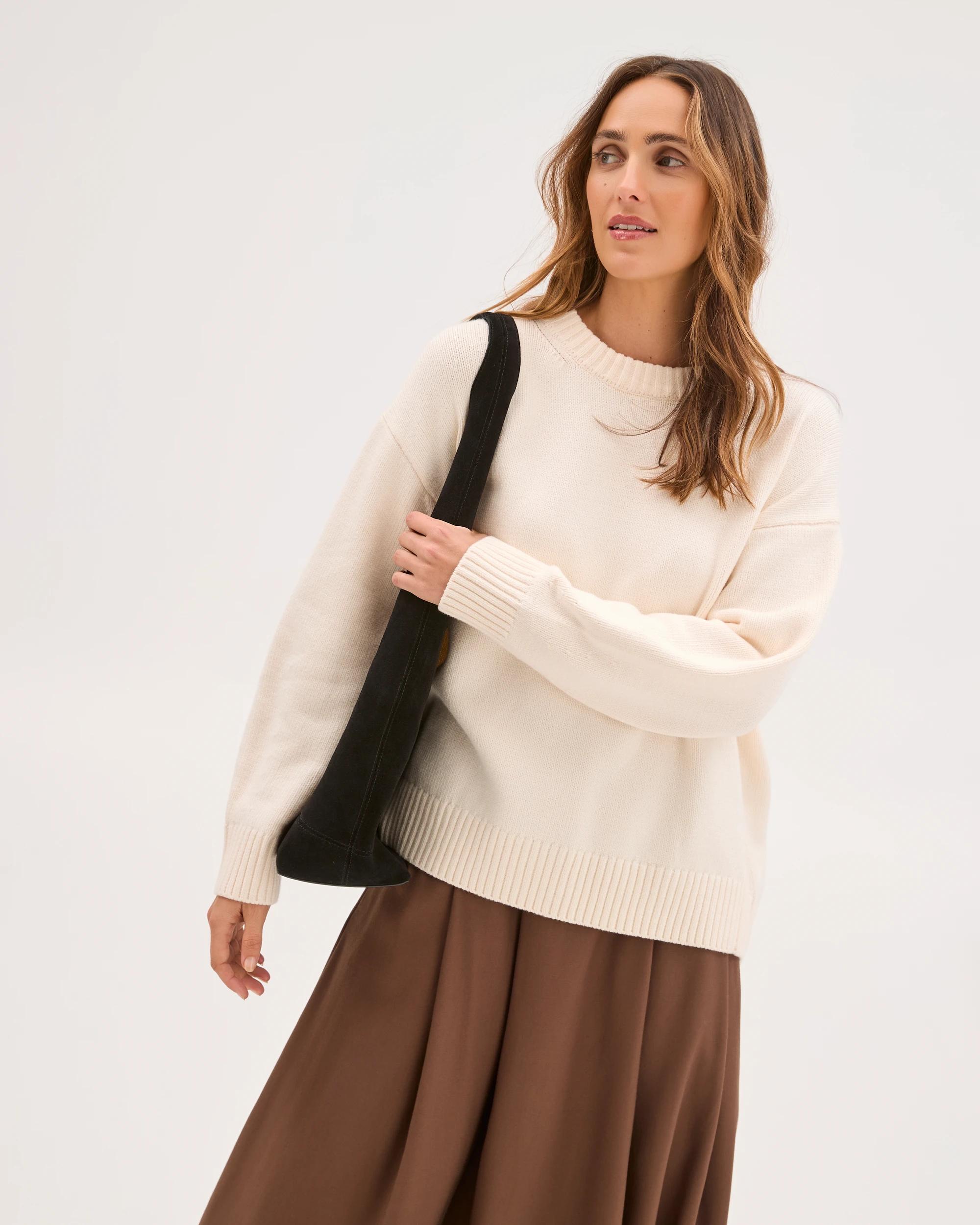 1 Target Woman Australian Cotton Blend Oversized Jumper PEARL, 1 of 7