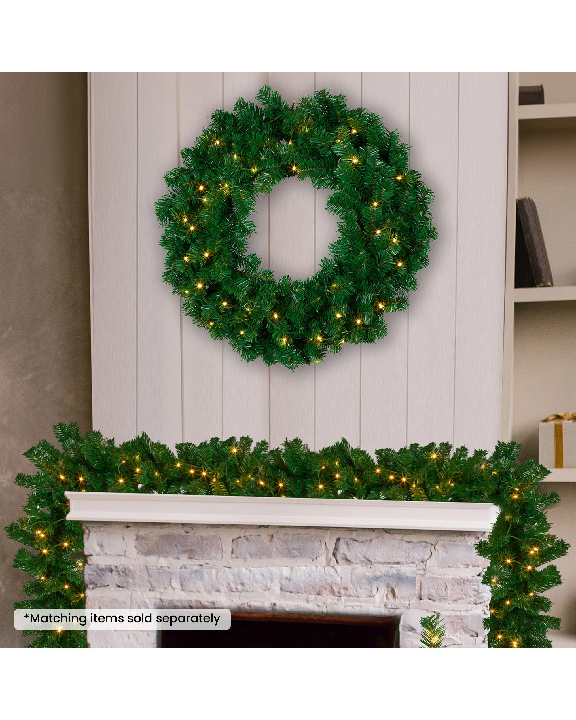 5 Christabelle 61cm Chadwick Christmas Wreath with LED Lights Front Door Decoration Ornament, 5 of 5