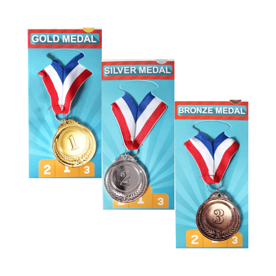 9 BR Costumes Set of 3 Medals for Sports Day Awards - Gold, Silver, Bronze, 9 of 10