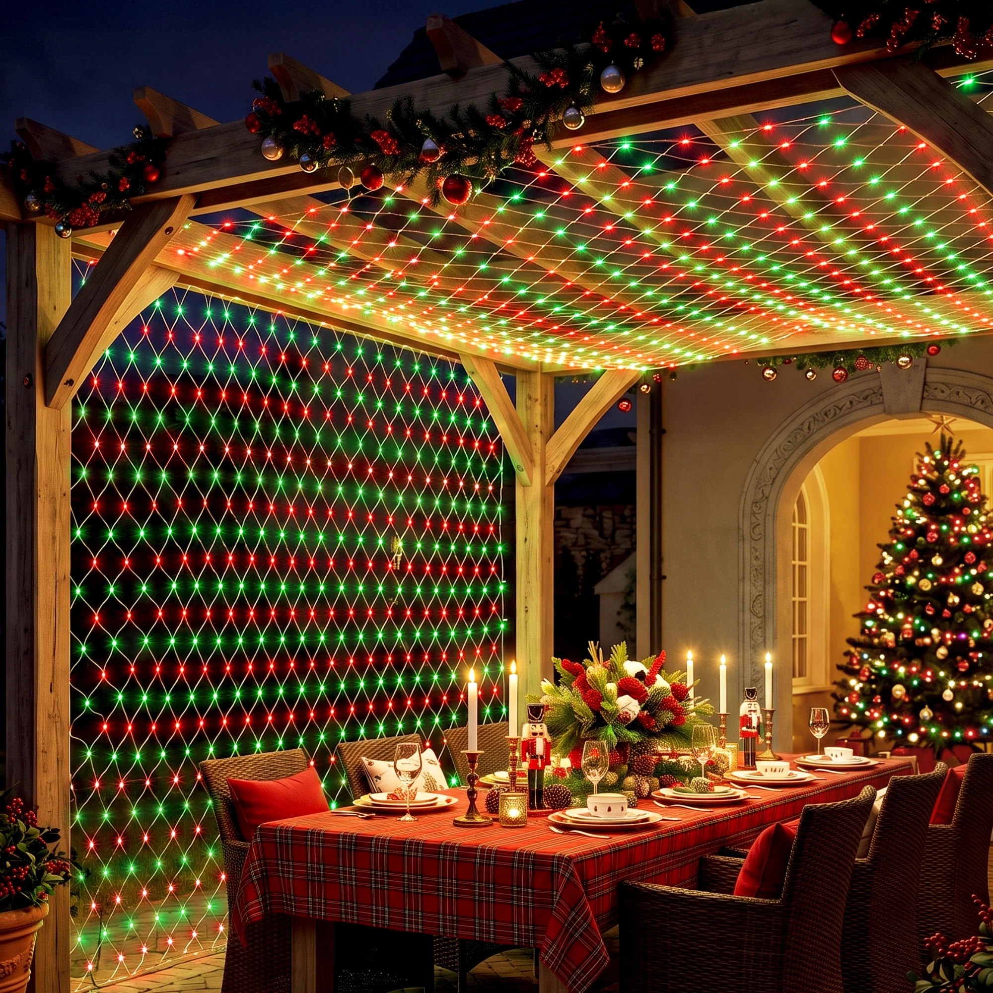 8 Jingle Jollys Christmas Lights 6x4m Christmas Net Lights 1000LED Festive Lighting - Multi, 8 of 8