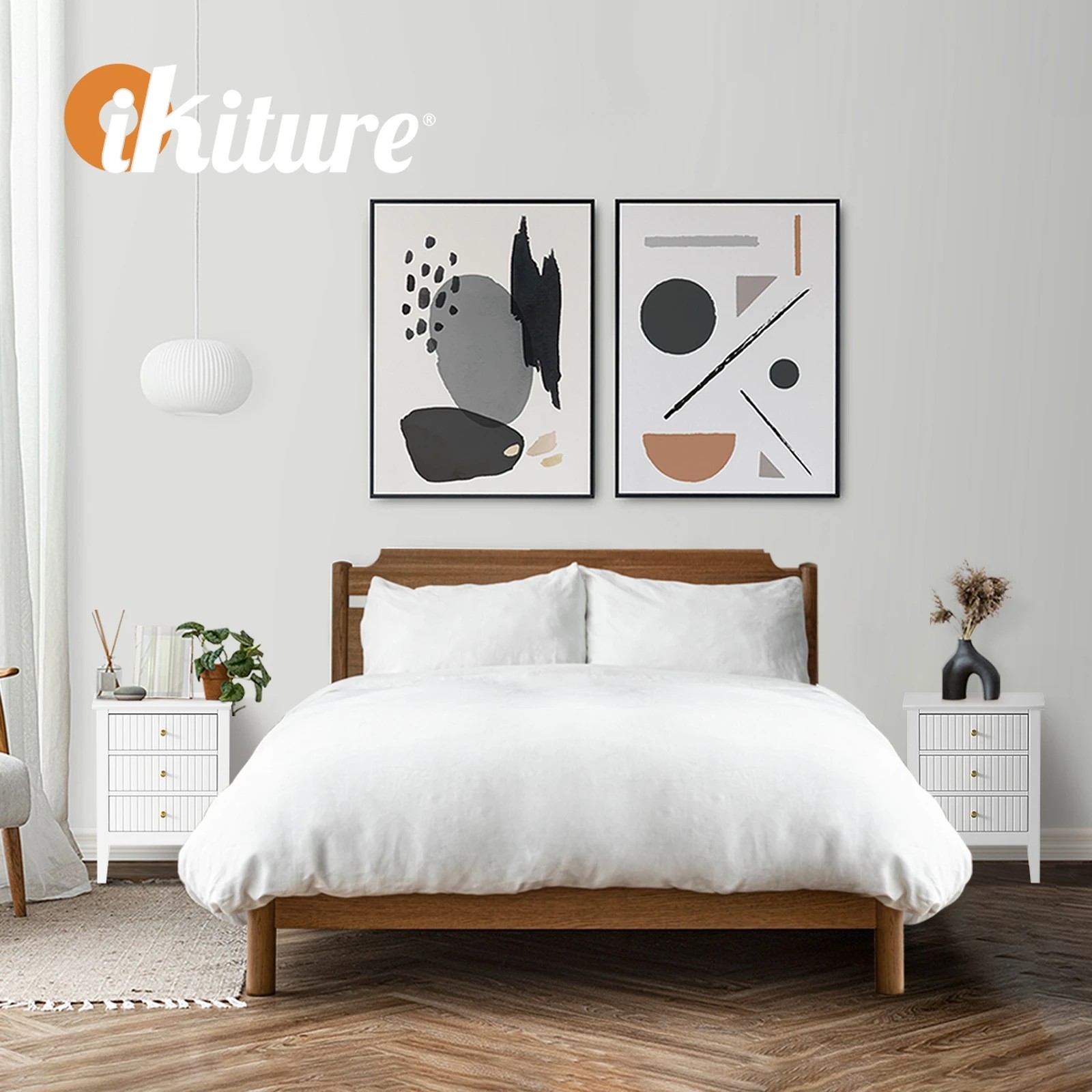 4 Oikiture Bedside Table 3 Drawers Side End Storage Furniture Nightstand
 - White, 4 of 8