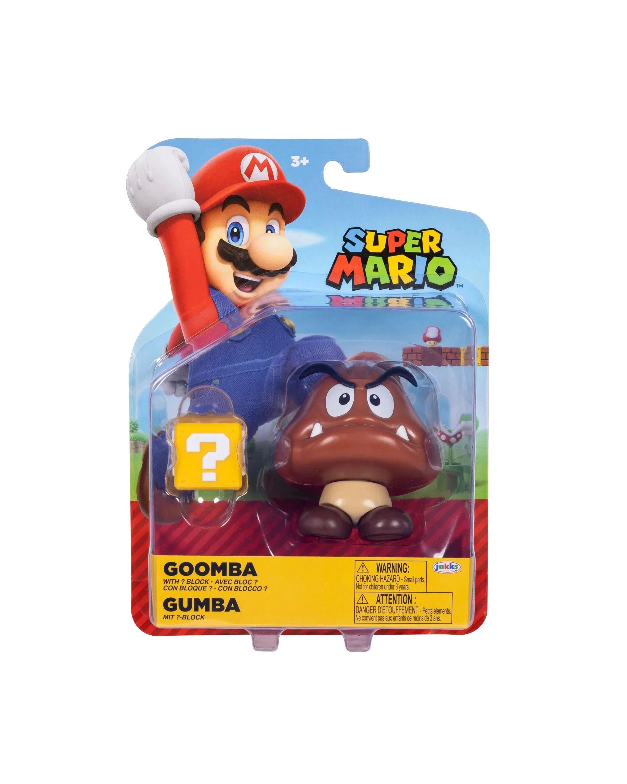 1 Super Mario Goomba with ? Block 4 inch Figure, 1 of 3