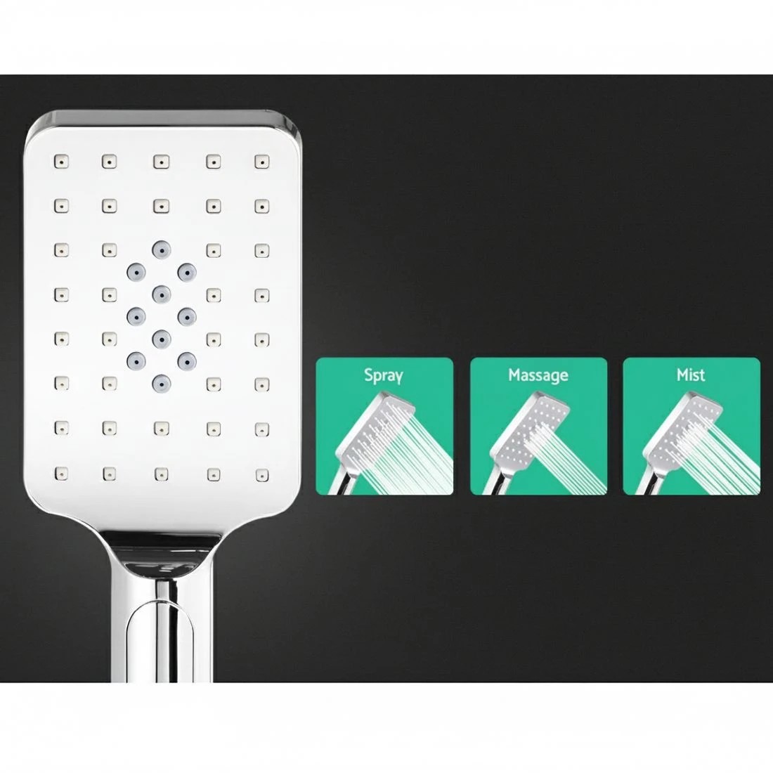 5 Cefito 8'' Rain Shower Head Set Handheld Square High Pressure Chrome - Silver, 5 of 5