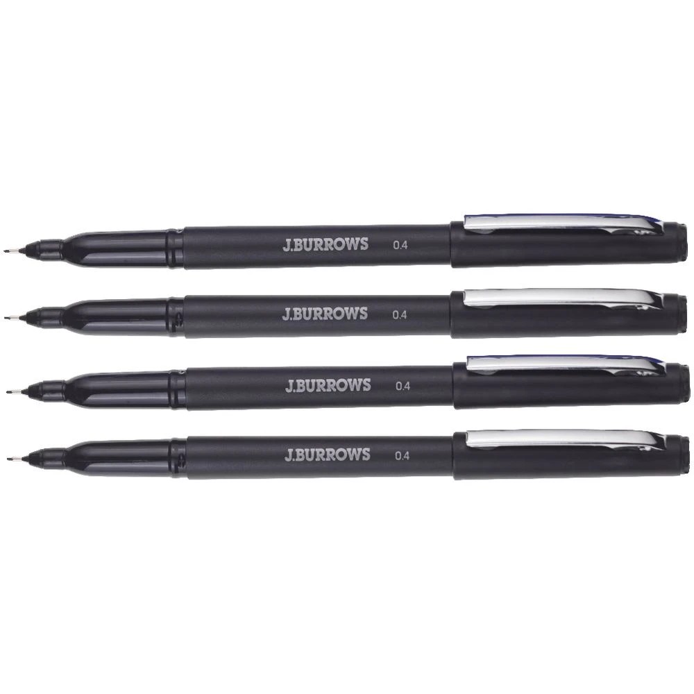 3 J.Burrows Fineliners 0.4mm Black 4 Pack, 3 of 3