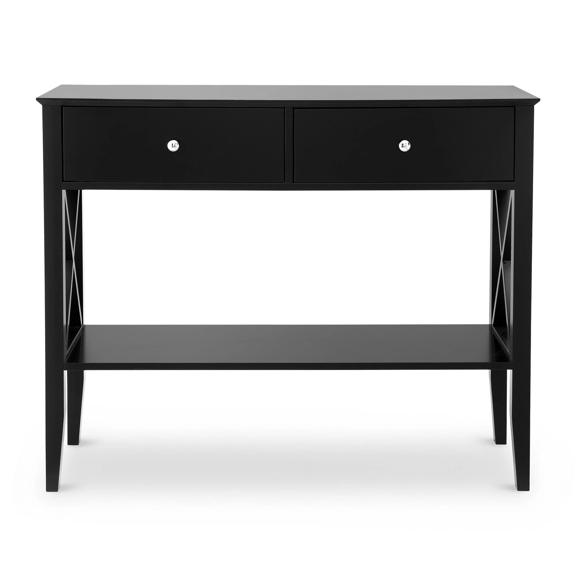 3 Artiss Console Table 2 Drawers 100CM - Black, 3 of 3