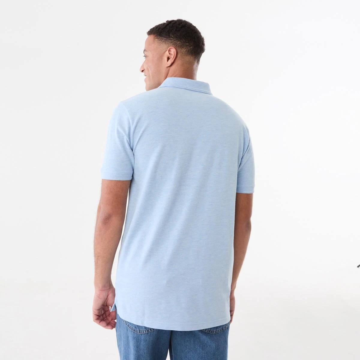 3 Pique Polo Shirt FOG BLUE MARLE, 3 of 5