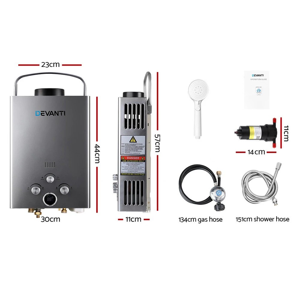 2 Devanti Portable Gas Water Heater With Pump LPG System - Multi, 2 of 6