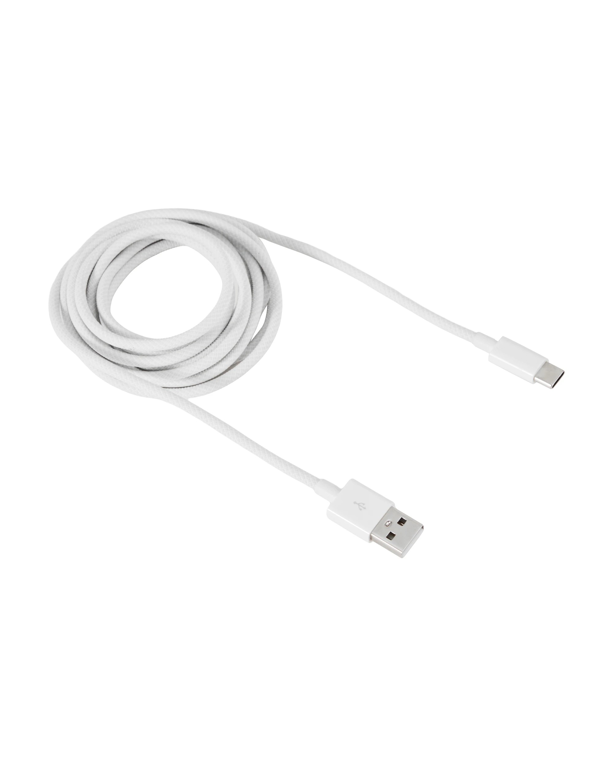 3 2m USB-A to USB-C 60W Braid Cable - White, 3 of 5