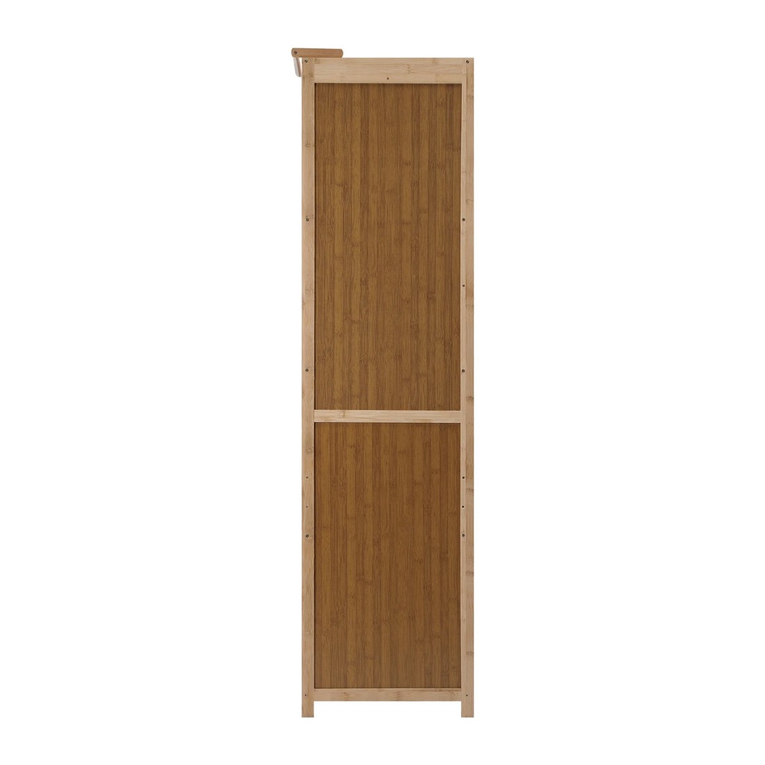 8 Oikiture Open Wardrobe Shelf Unit Clothes Storage 5 Shelves Hanging Rail
 - natural, 8 of 10
