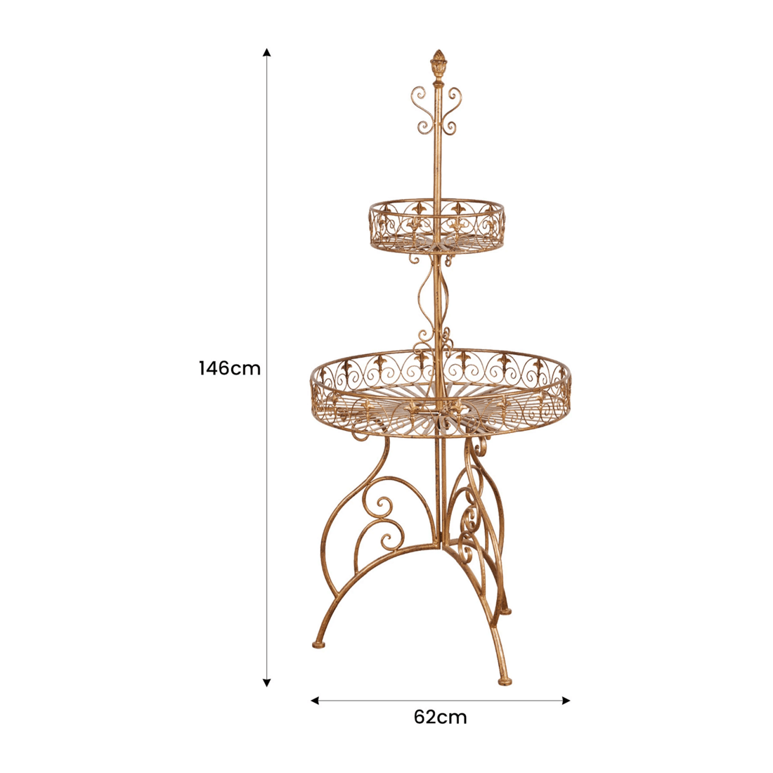 4 Christabelle Antique Gold 2-tier Metal Display Stand, 4 of 7