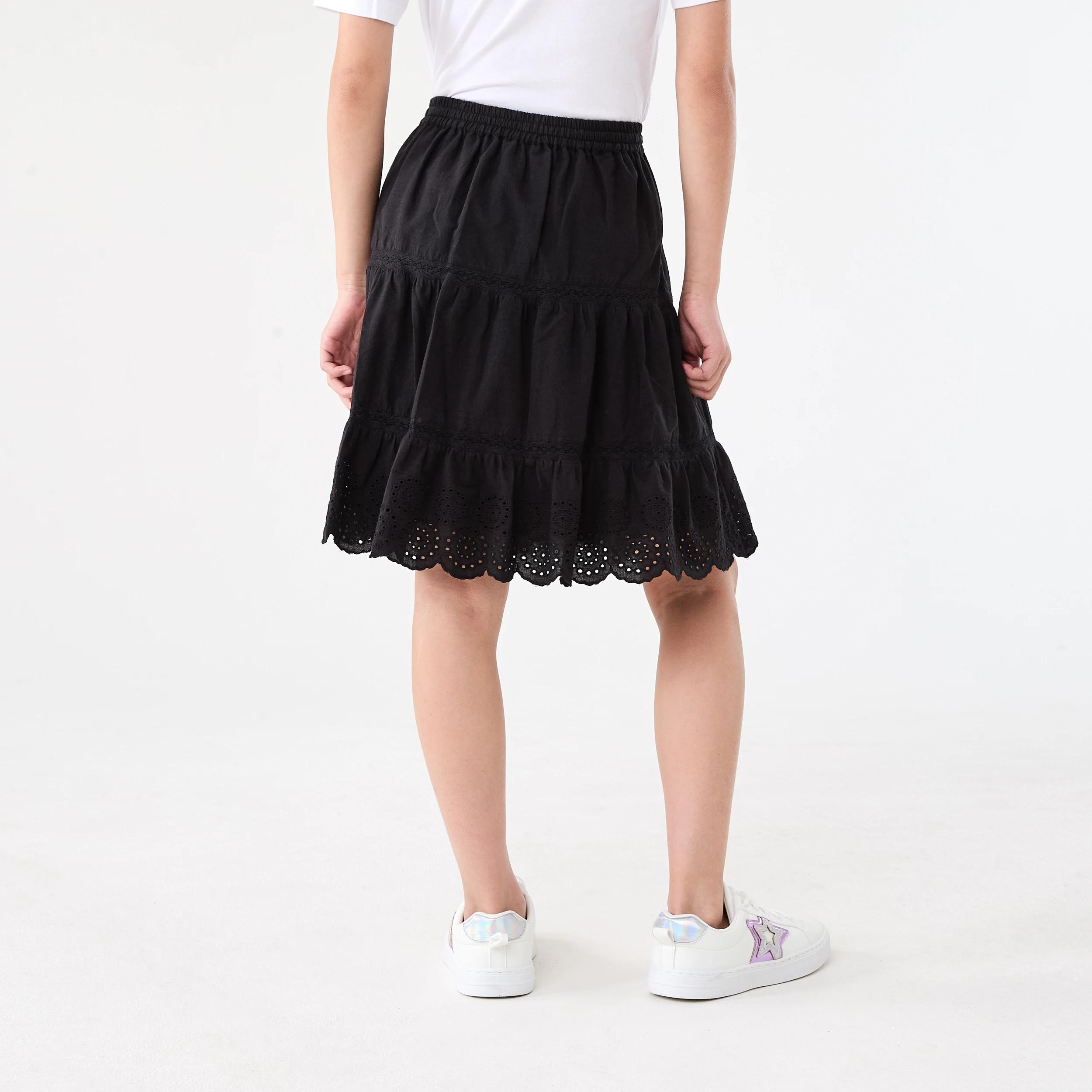 2 Woven Tiered Skirt Black, 2 of 6