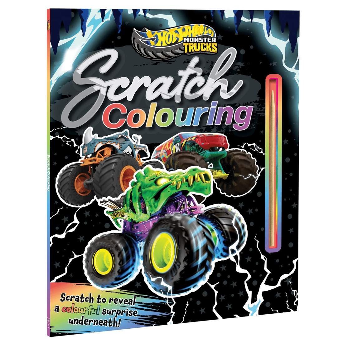 1 Hot Wheels Monster Trucks Scratch Colouring - Book, 1 of 2