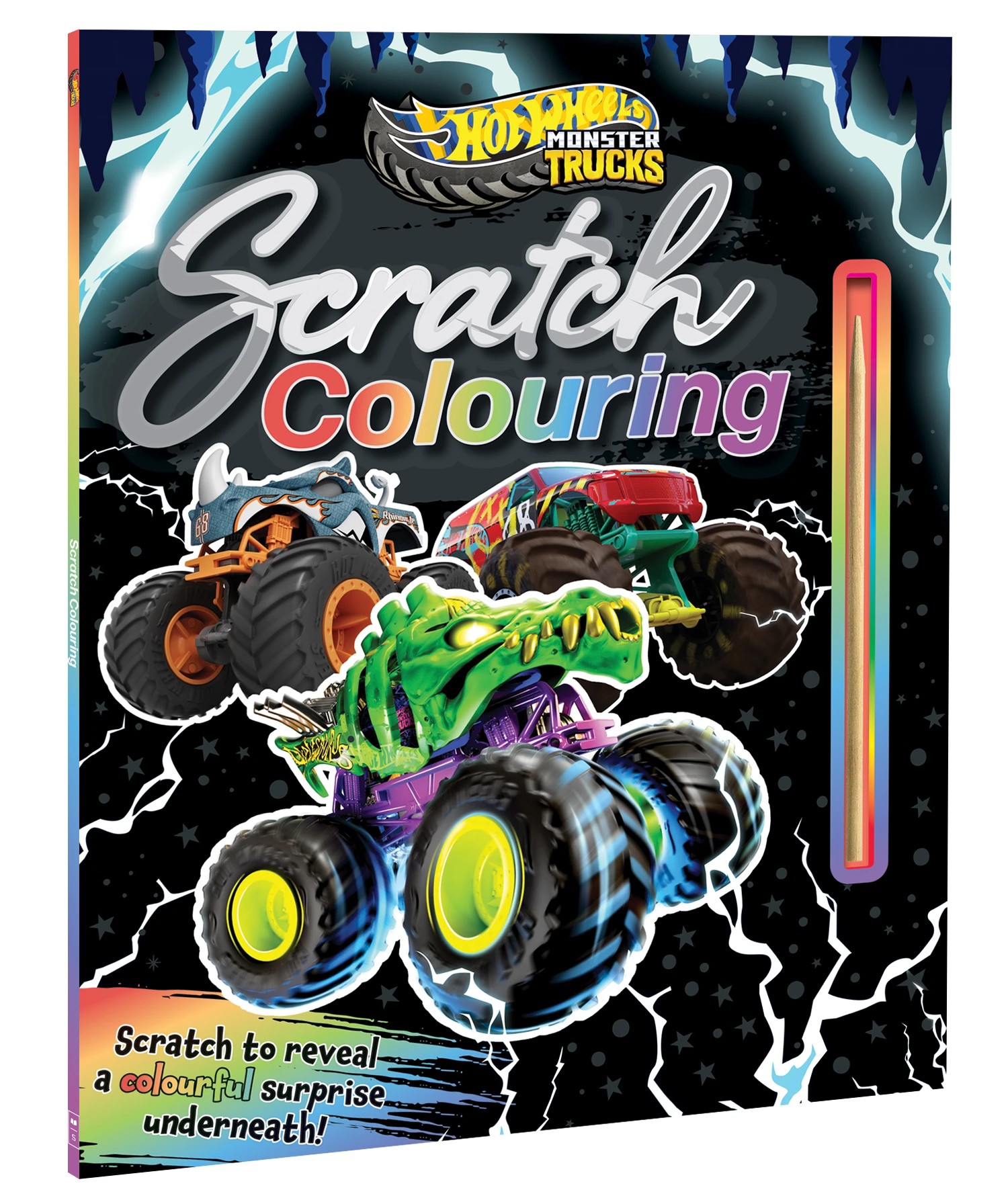 1 Hot Wheels Monster Trucks Scratch Colouring - Book, 1 of 2