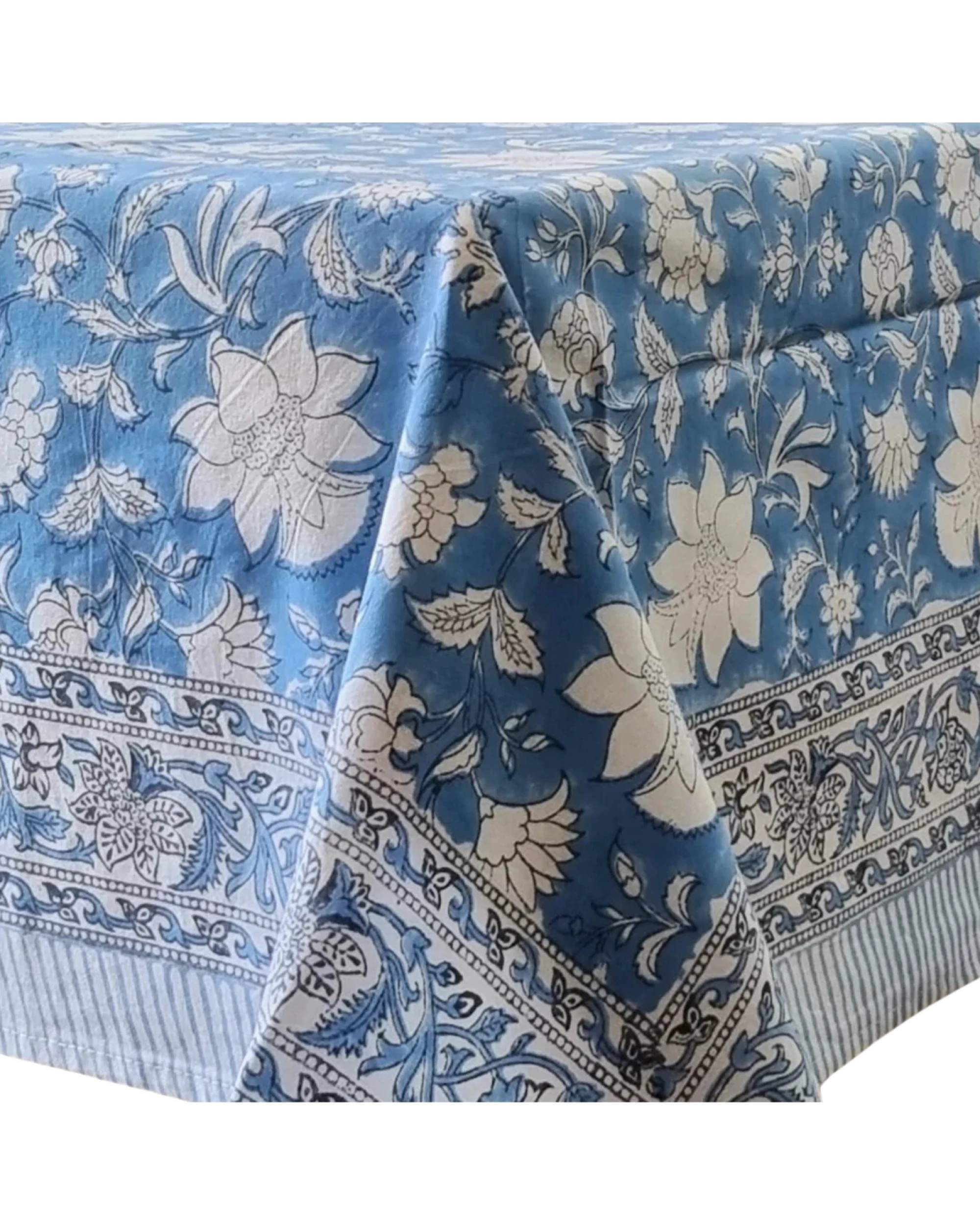 1 Kolka Rectangle Tablecloth Table Cover Flower Pattern Dining Table Cloth - Blue Bellflower, 1 of 4