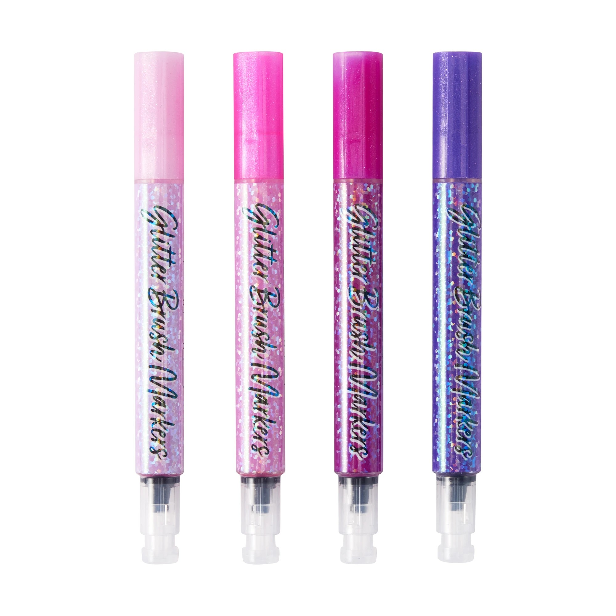 2 4 Pack Glitter Brush Markers - Purple, 2 of 5