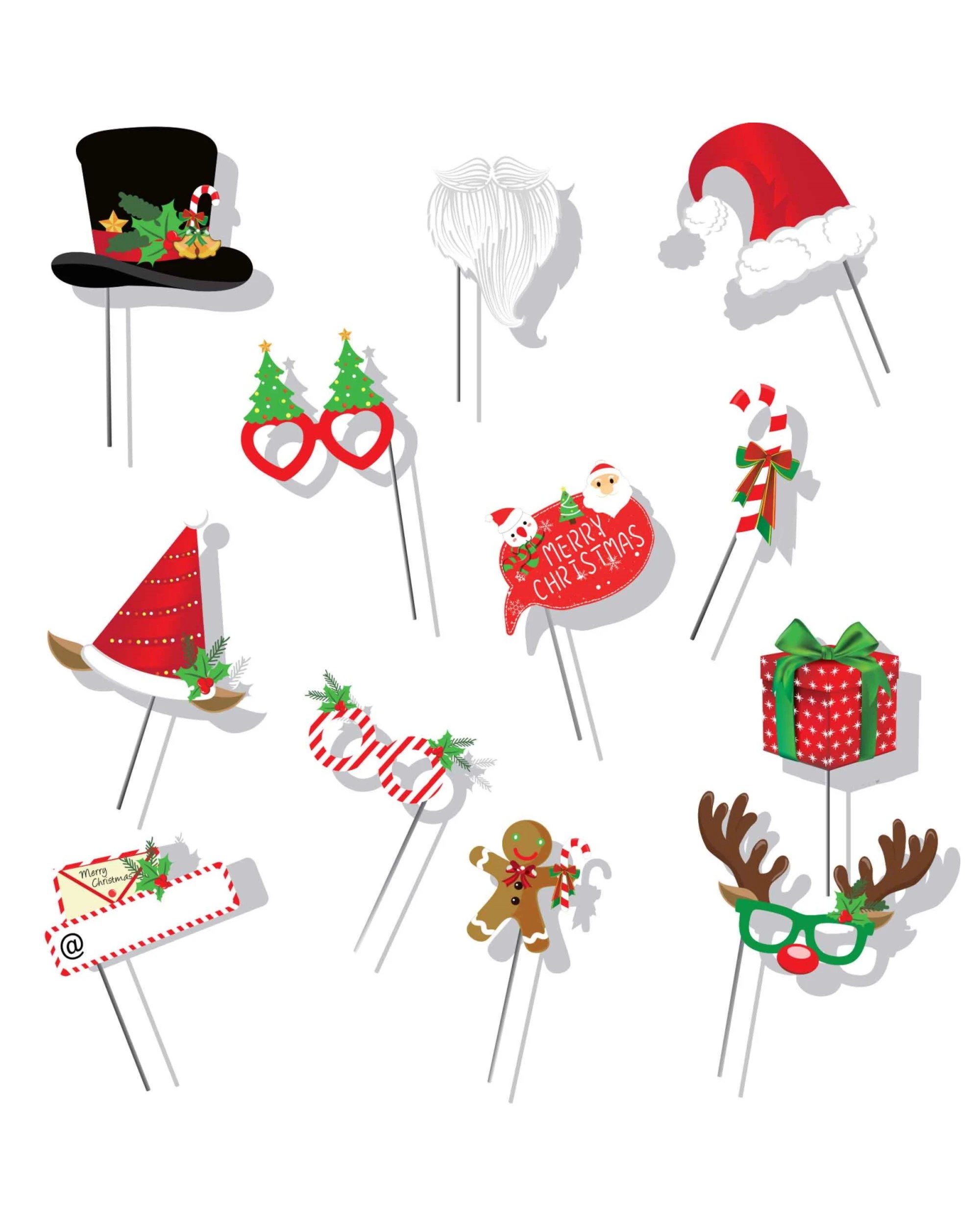 1 Amscan Inc. Christmas Fun Photo Booth Prop Set Pack of 12 - Multi, 1 of 1