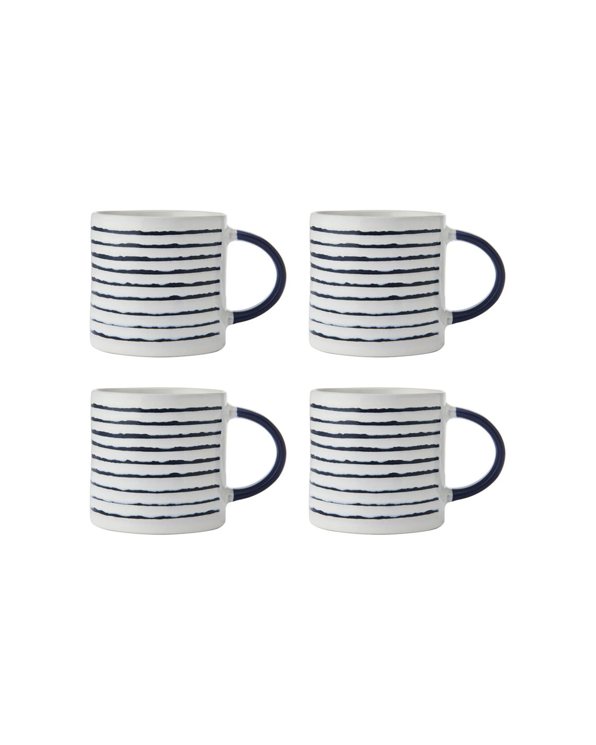 1 Mikasa 4PK Stoneware Coffee Mug Drinkware Stripe 390ml - Multi, 1 of 8