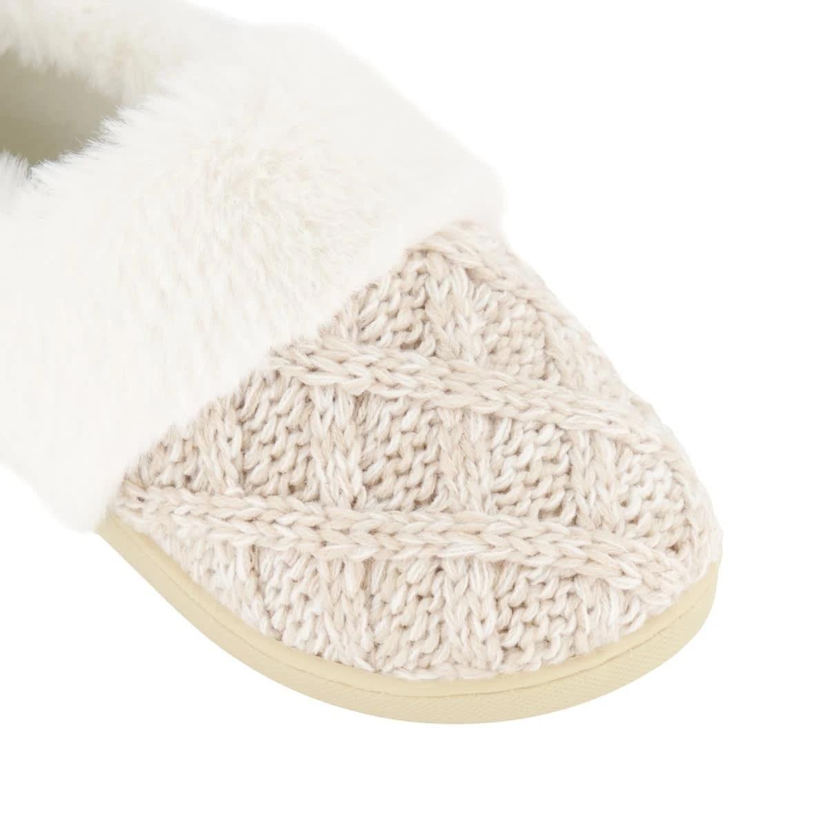 3 Elevated Midi Faux Fur Slippers Oatmeal, 3 of 3