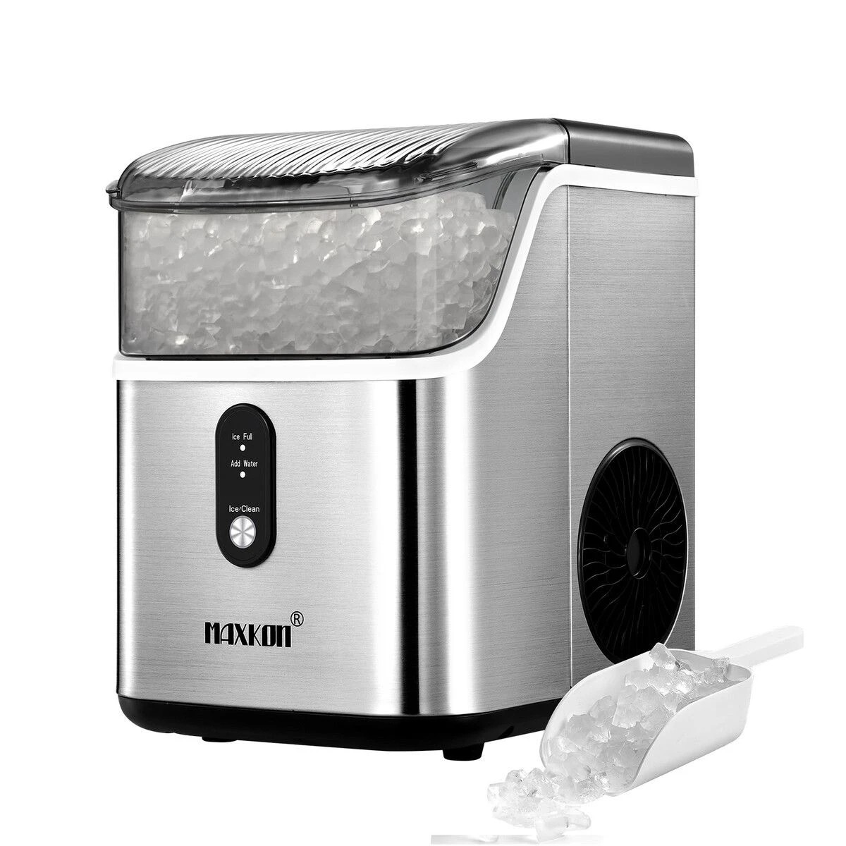 1 Maxkon Nugget Ice Maker Countertop Portable Compact Pebble Pellet Machine Crusher 15kg for Home Kitchen Office, 1 of 3