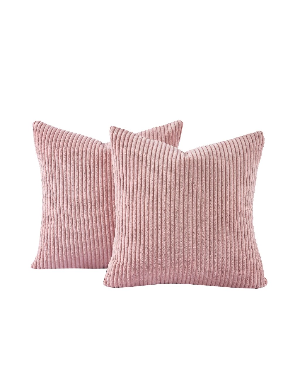 2 Gioia Casa 2-Pack Corduroy Velvet Cushion Covers 45x45cm - Pink, 2 of 2