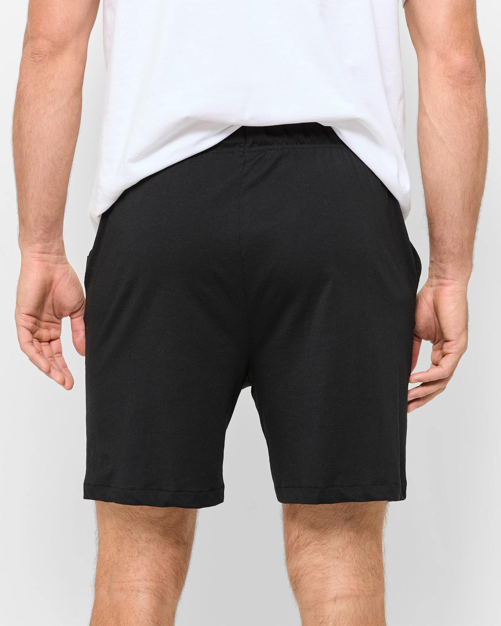 4 Australian Cotton Jersey Sleep Shorts - Maxx BLACK, 4 of 5